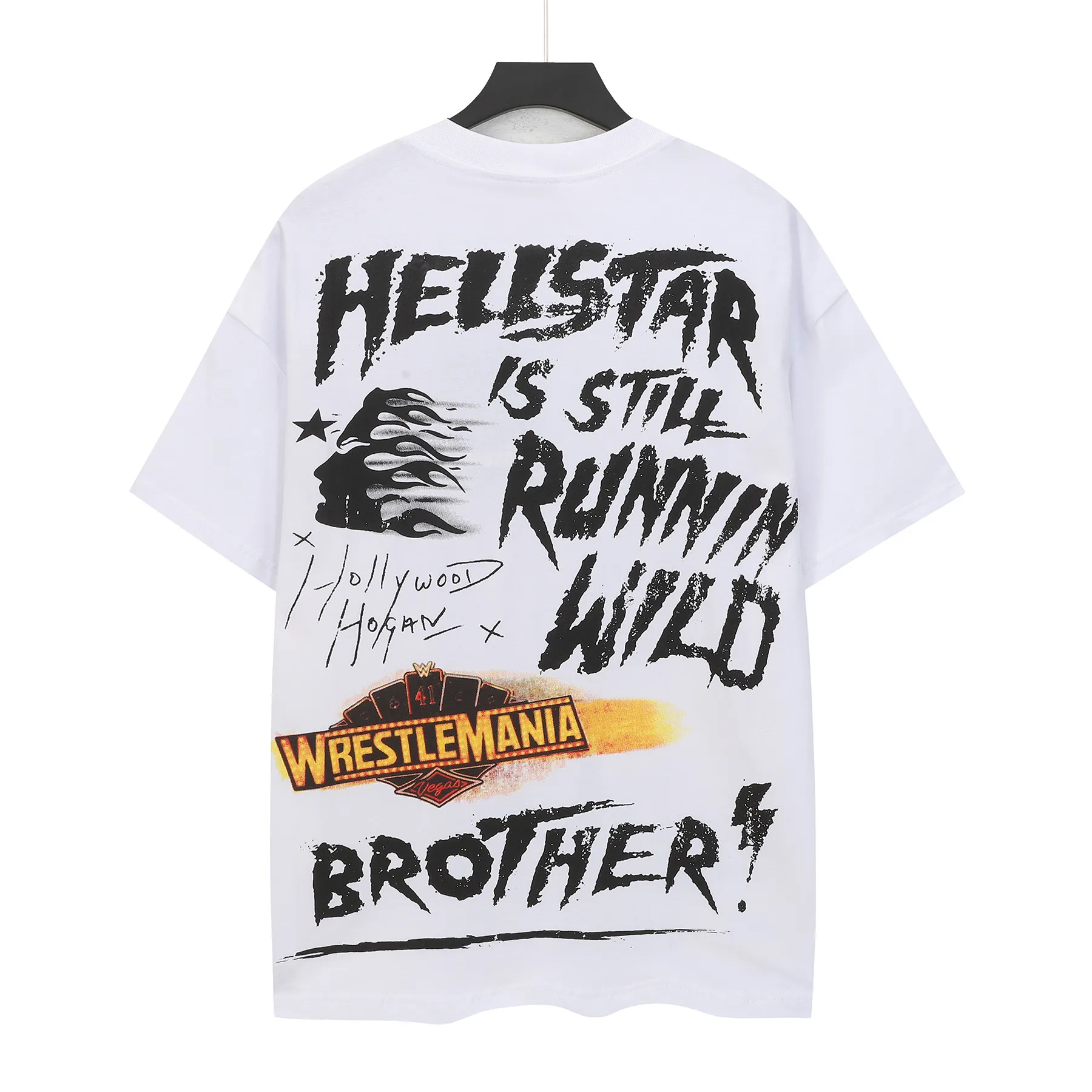 P108 Real-stock Hellstar Cross-border European and American style, street fashion brand pure cotton T-shirt Fabric (fabric): 32 pieces of 240g heavy combed double yarn pure cotton Size (size): S-M- L- X L Color (colour): white