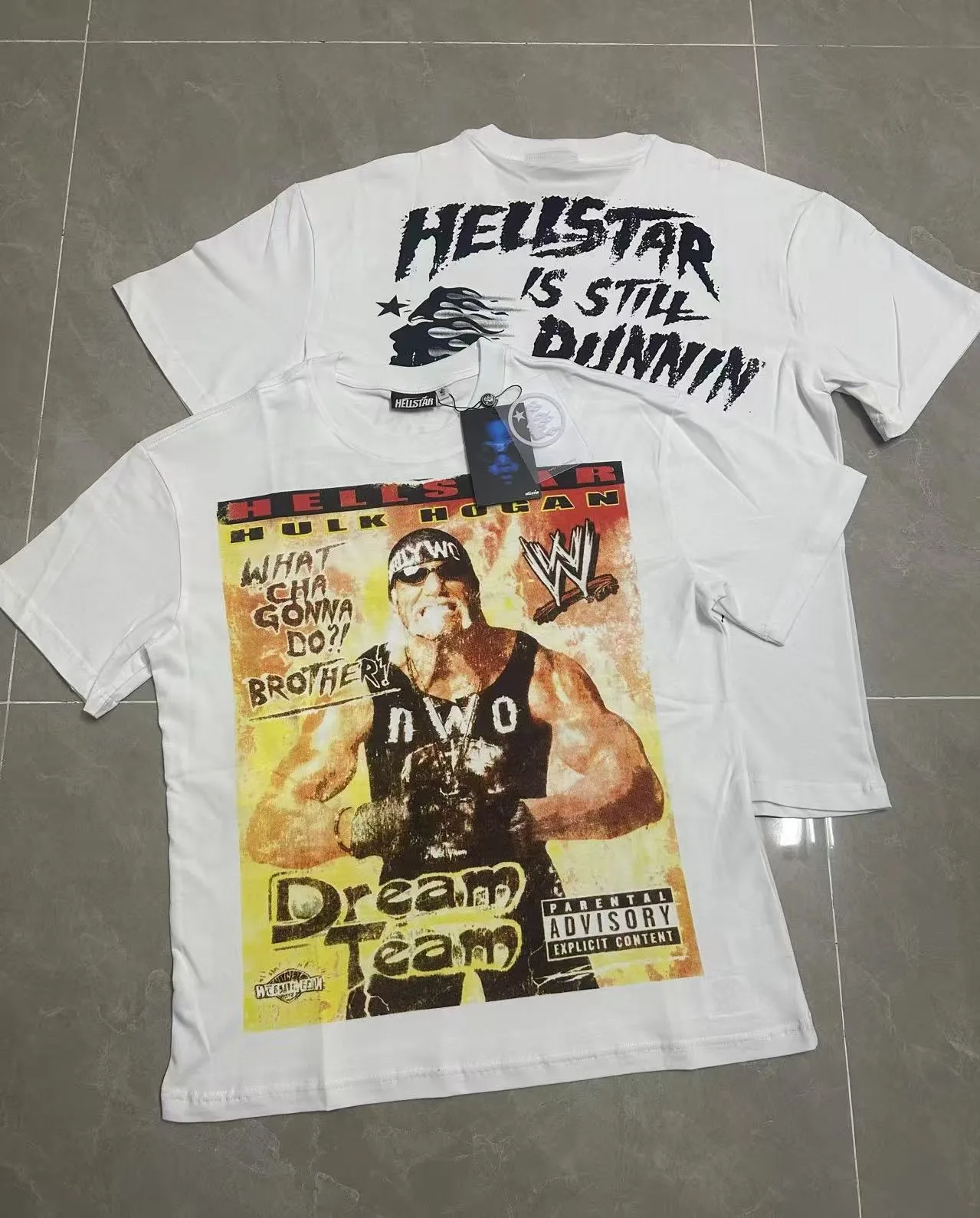 P108 Real-stock Hellstar Cross-border European and American style, street fashion brand pure cotton T-shirt Fabric (fabric): 32 pieces of 240g heavy combed double yarn pure cotton Size (size): S-M- L- X L Color (colour): white