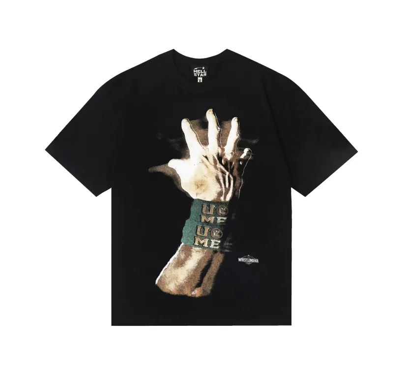 6782# P116 Hellstar American fashion high street pure cotton loose short-sleeved T-shirt Color: Black Dark Coffee Size: S M L XL