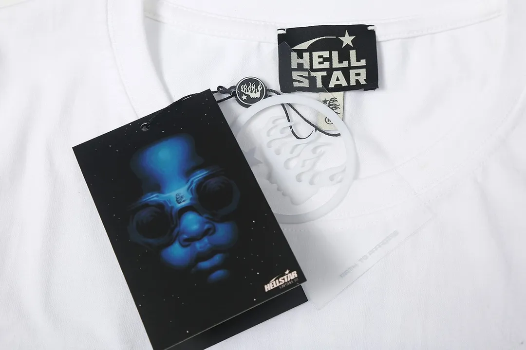 5505# P136 ins The same European and American trendy Hell Star letter print lightning high street men and women hip-hop loose long-sleeved T-shirt Color: White Black Size: S M L XL