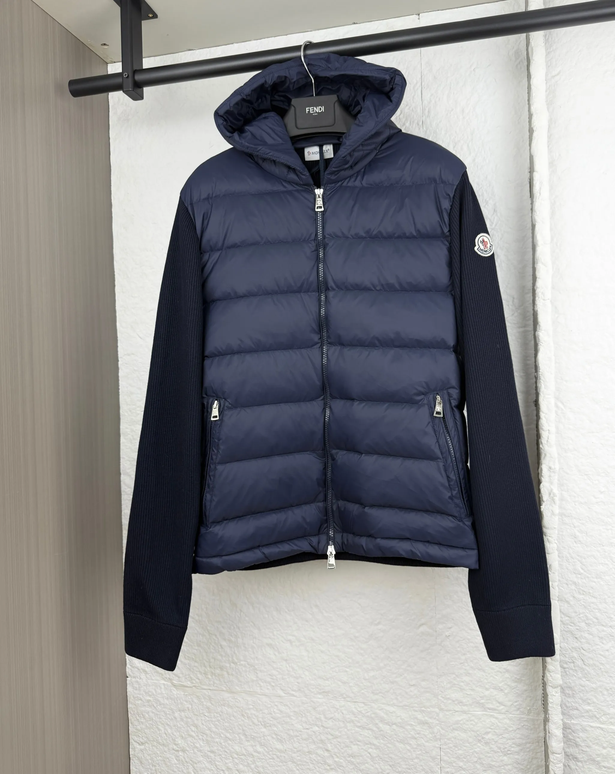 P690 Moncler wool knitted patchwork hooded down jacket 0/1/2/3/4