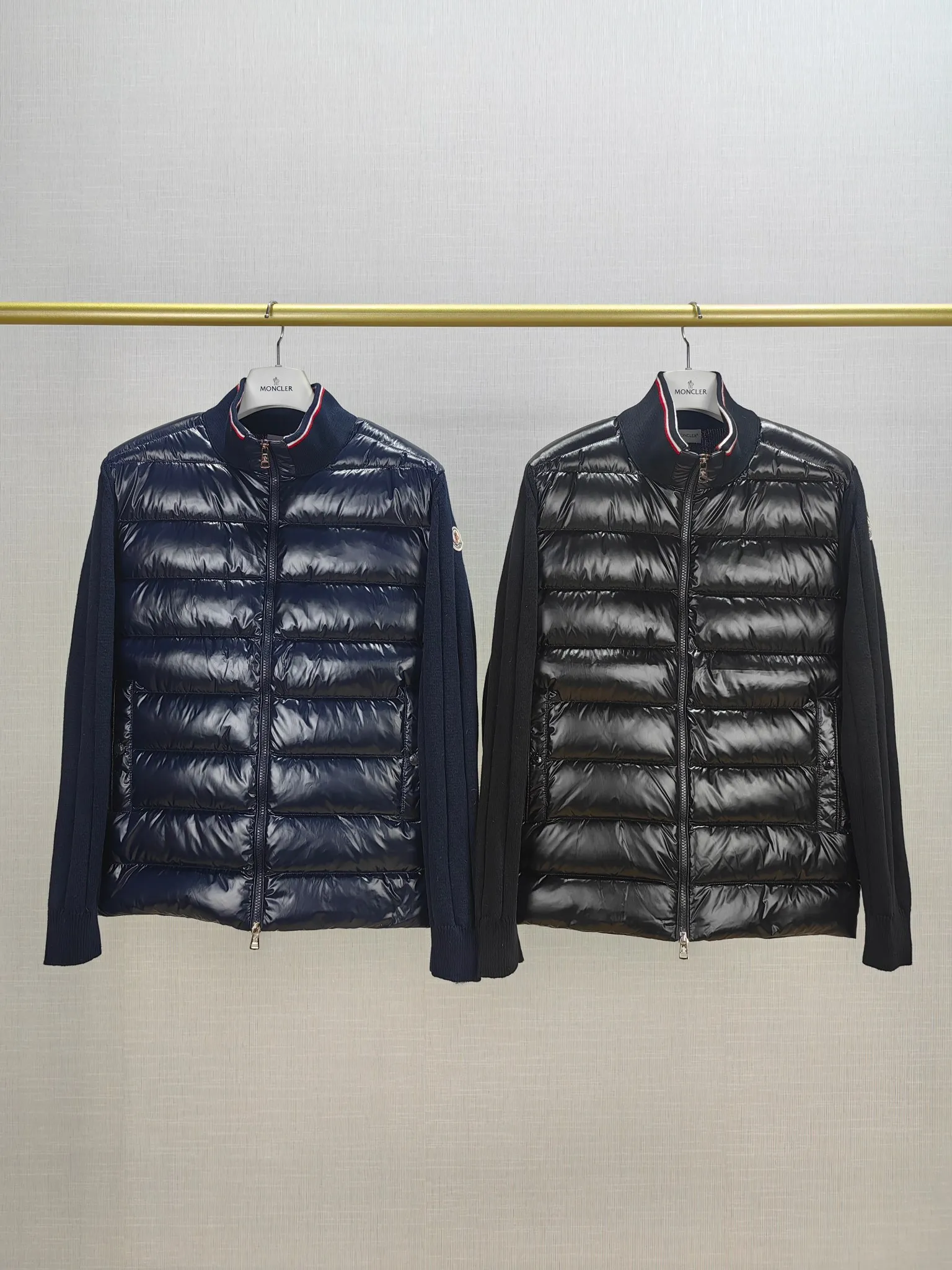 P700 156#Moncler 23 years new men's thin knitted splicing down jacket winter regular,