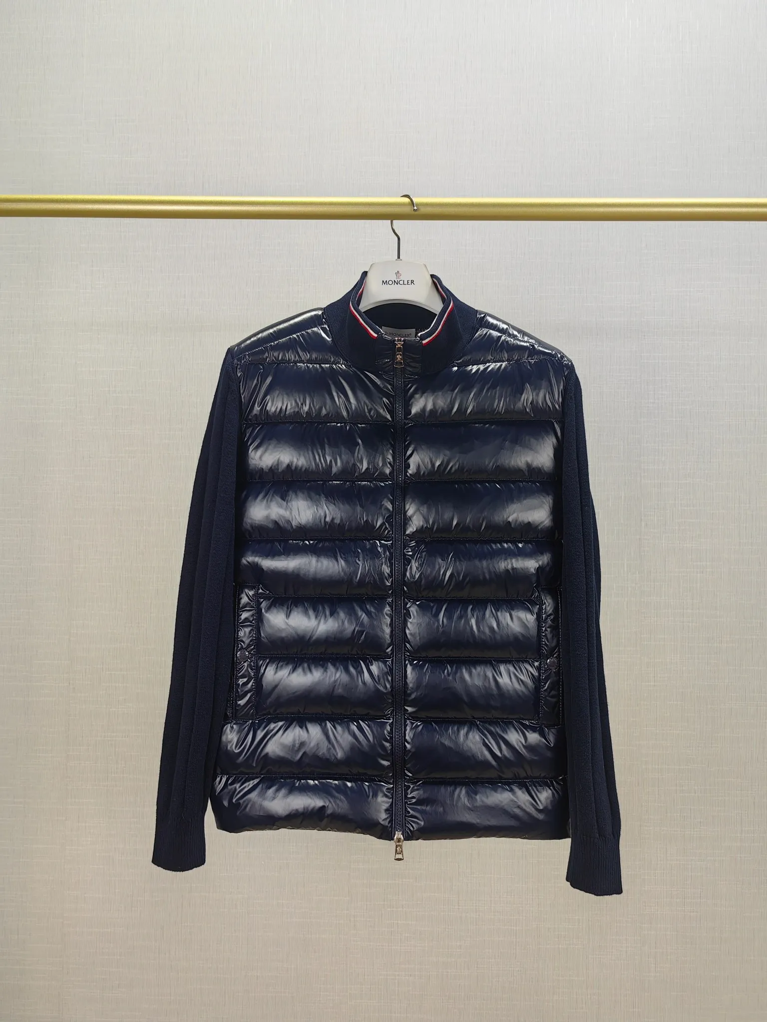 P700 156#Moncler 23 years new men's thin knitted splicing down jacket winter regular,