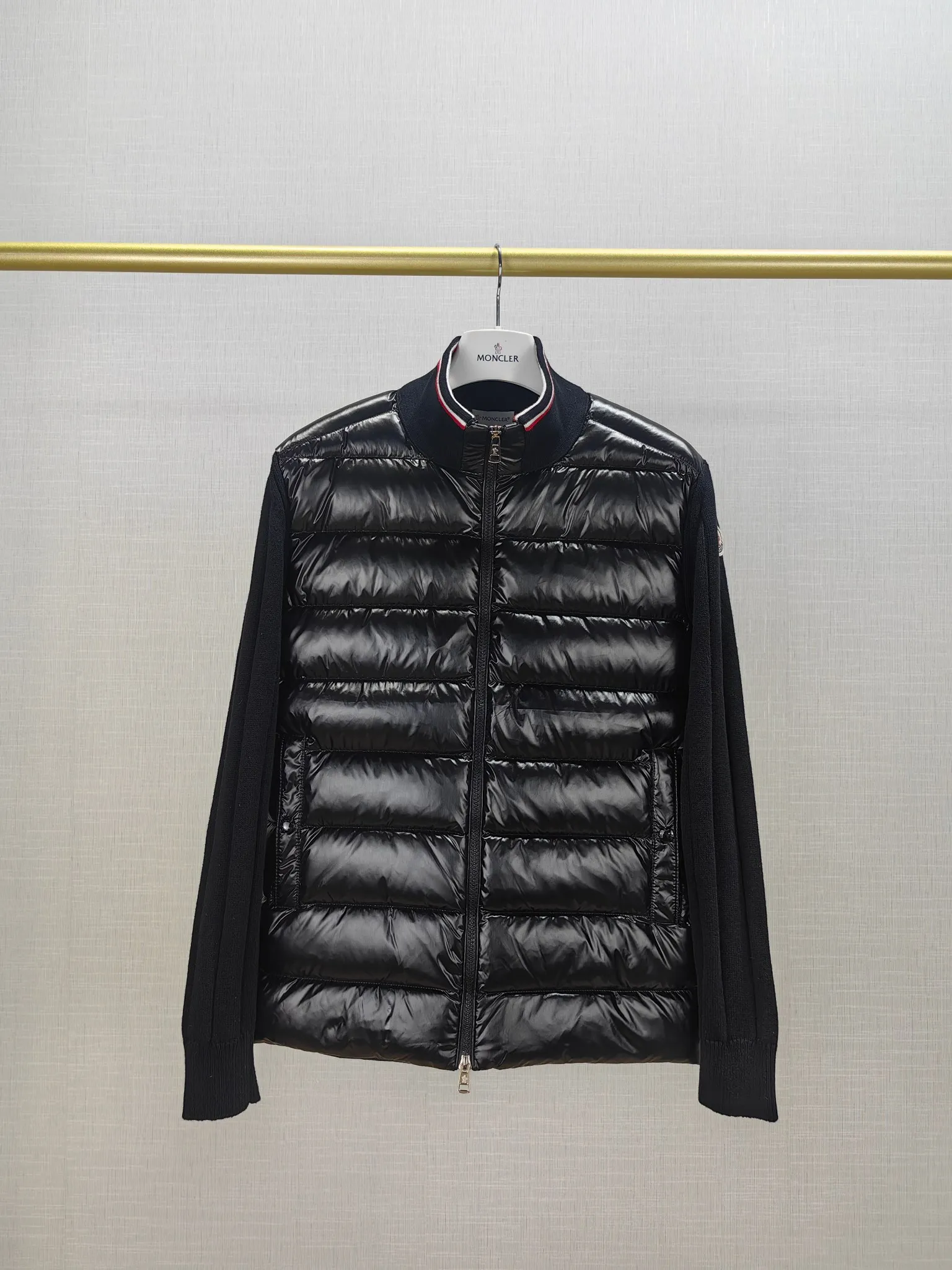 P700 156#Moncler 23 years new men's thin knitted splicing down jacket winter regular,
