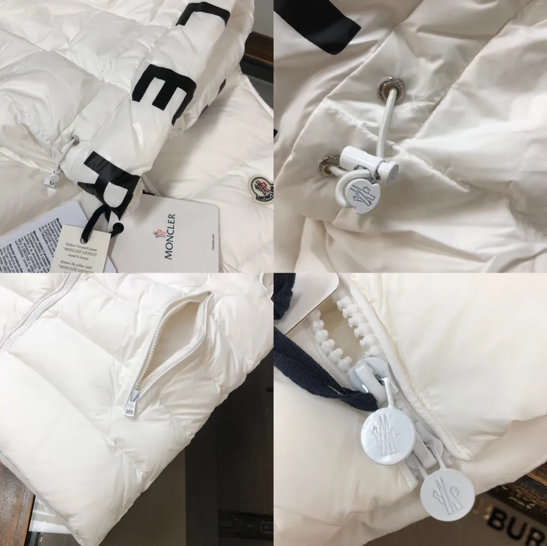 P660 moncler/Moncler hooded letter-printed down vest for men and women. It is carefully made of original nylon fabric and decorated with Moncler's unique logo details on the front chest. Made from the original version, every detail inside is restored. As soon as you pick up the real velvet and fake velvet, you can tell that only good things are made. Color: Black White Size: 1 2 3 4 5 (M～3xl)