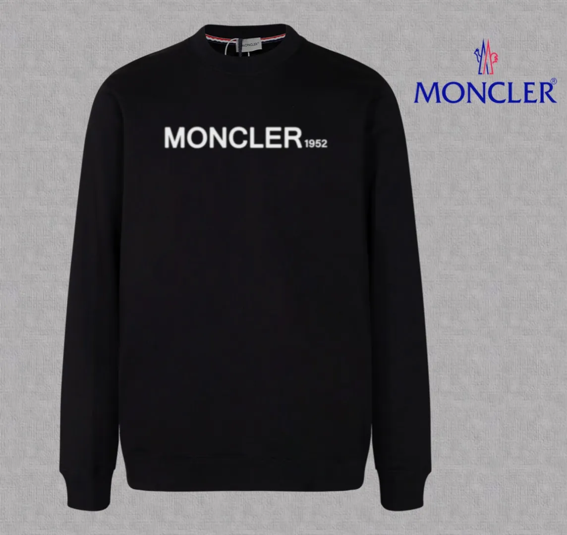 P210 High-version sweatshirt) [Long-term stock] 〖𝐌𝐎𝐍𝐂𝐋𝐄𝐑~Mask〗 Made of 440g heavy-weight fabric. It is different from the market currency. It can be matched with any variety and is properly handsome. 😎The whole dress is made of double waistcoats. The double waistcoats make the whole dress more three-dimensional. Not ordinary factories can do such fine work. 2025 Spring runway version of the T stage, on sale at the counter, round neck terry sweatshirt, high-end double-strand pure cotton, custom-made stretch ribs, dyed in the same vat, complete with three standards, matched with exquisite embroidered LOGO on the chest, simple and advanced, same style for men and women. Color: black, apricot, white, size: S M L XL 2XL
