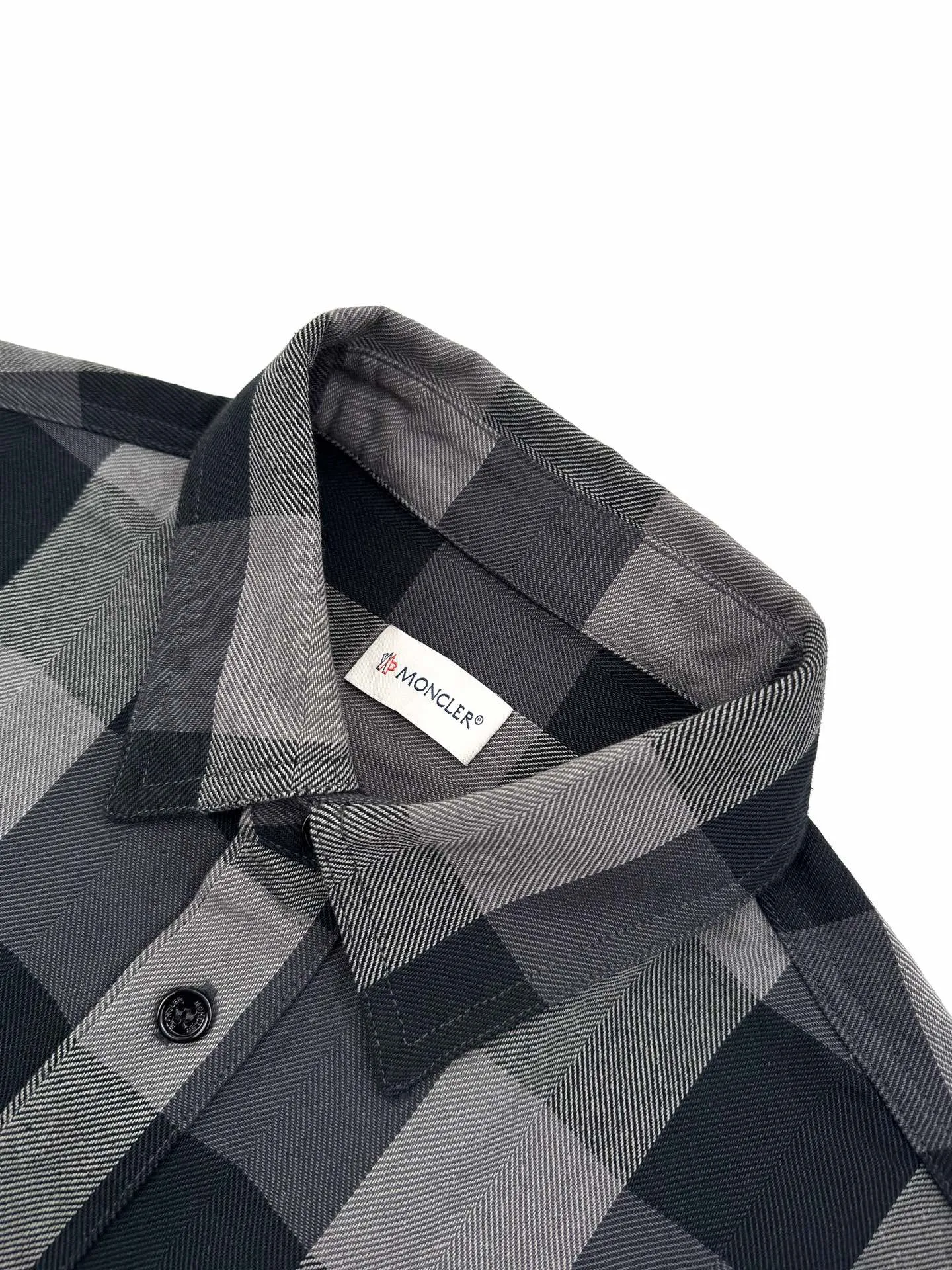 P500 Moncler x Mercedes-Benz/Moncler x Mercedes-Benz joint cotton embroidered logo plaid shirt [ready in stock] 46 48 50 52