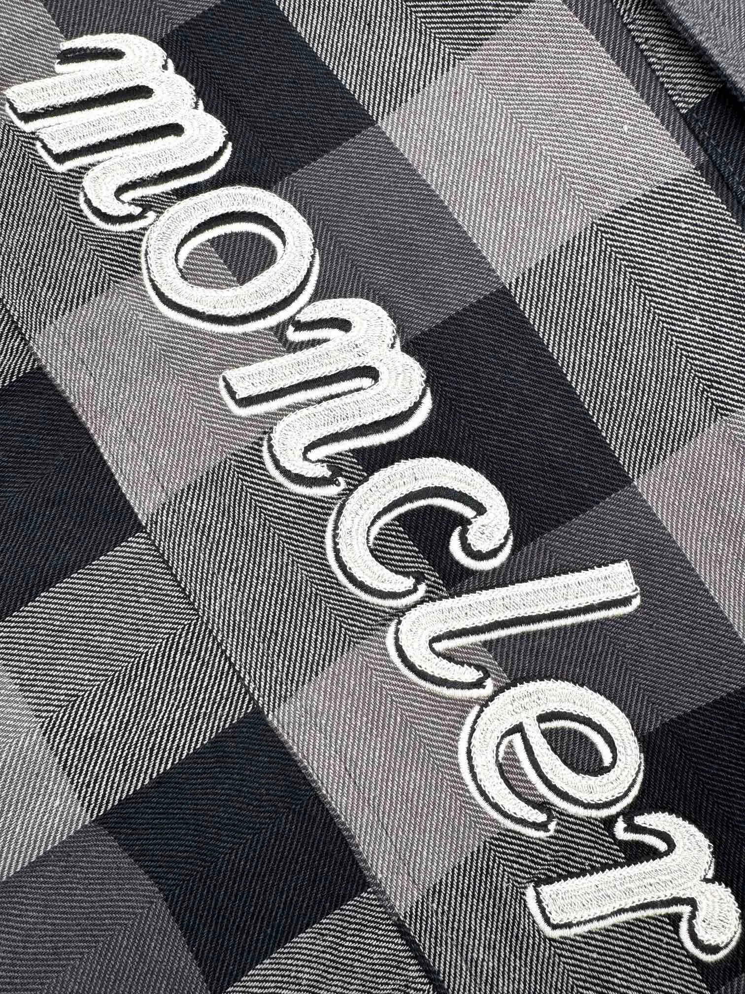 P500 Moncler x Mercedes-Benz/Moncler x Mercedes-Benz joint cotton embroidered logo plaid shirt [ready in stock] 46 48 50 52