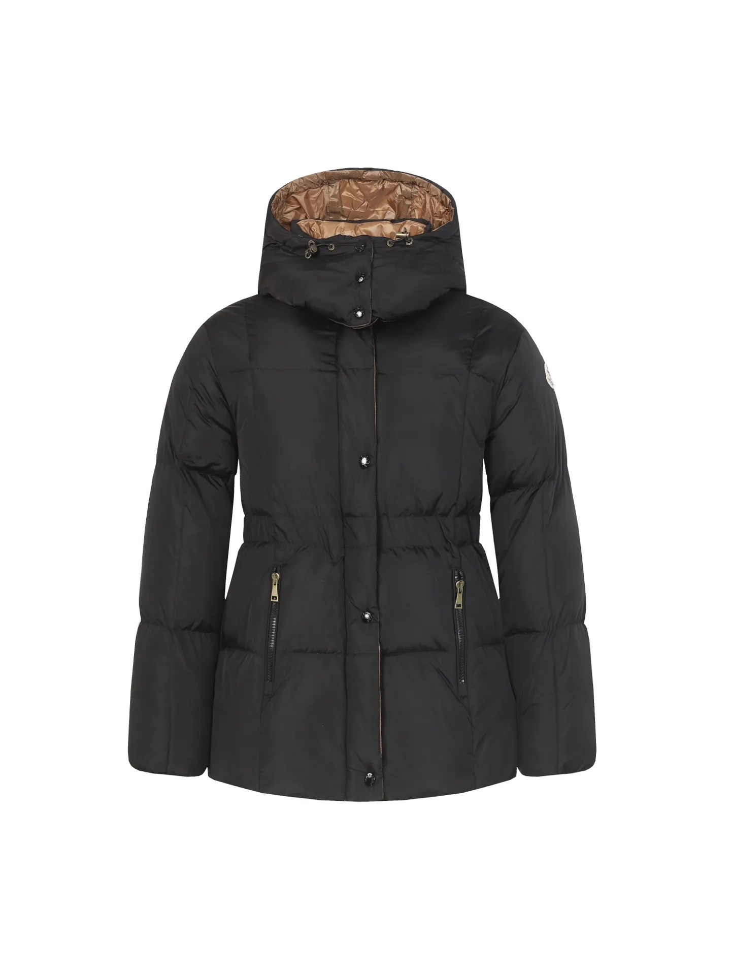 P920 Moncler/Moncler's new Ige hooded women's down jacket is made of longue saison fabric and is suitable for mild weather. This nylon fabric is warm without being bulky. Short design, with a classic hooded silhouette, and a waist design to create a smooth and feminine look. Made of longuesaison fabric. Longuesaison lining. Filled with down. Color: black/coffee Size: 0123