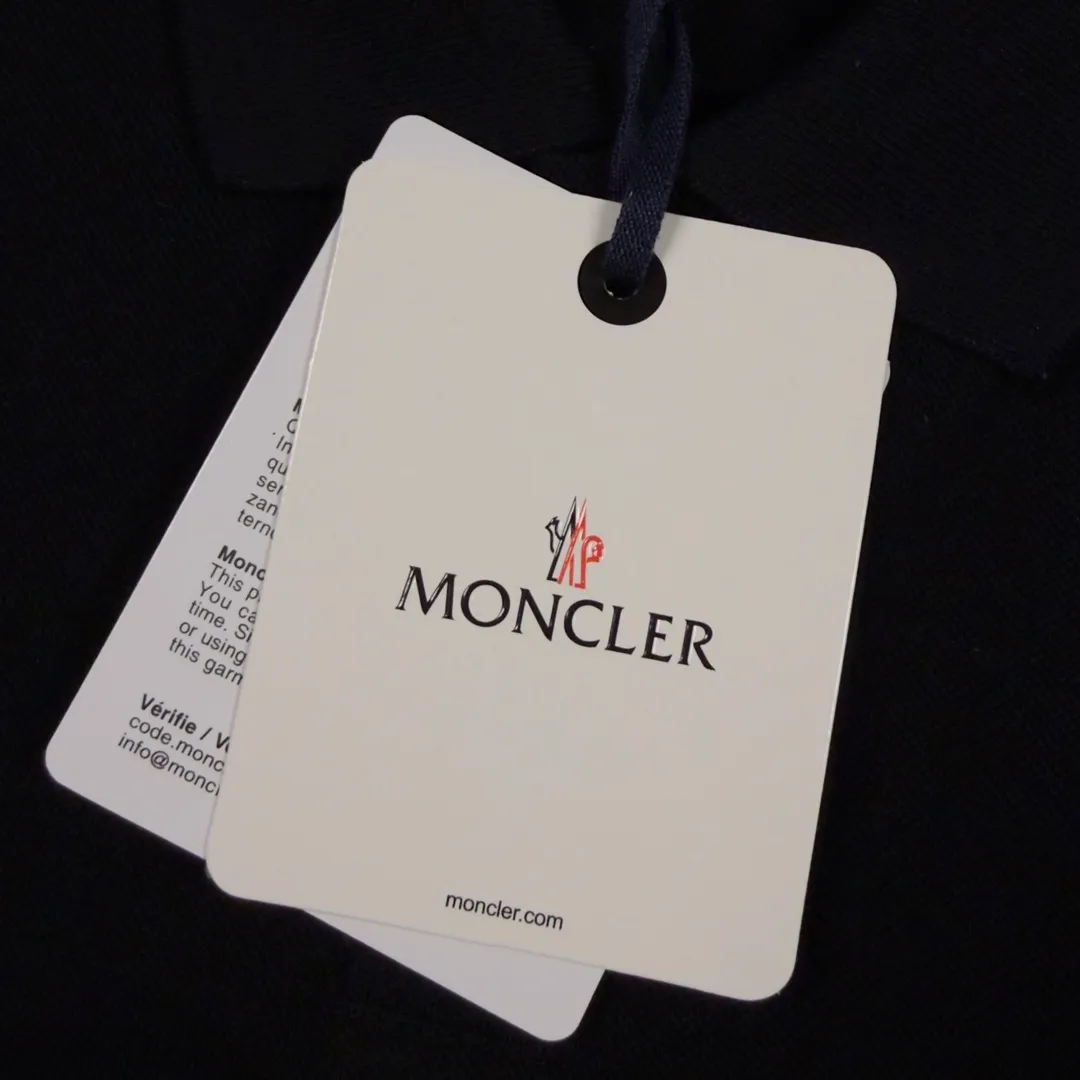 P220 Moncler sleeves color block webbing lapel polo 3 colors size XS-L