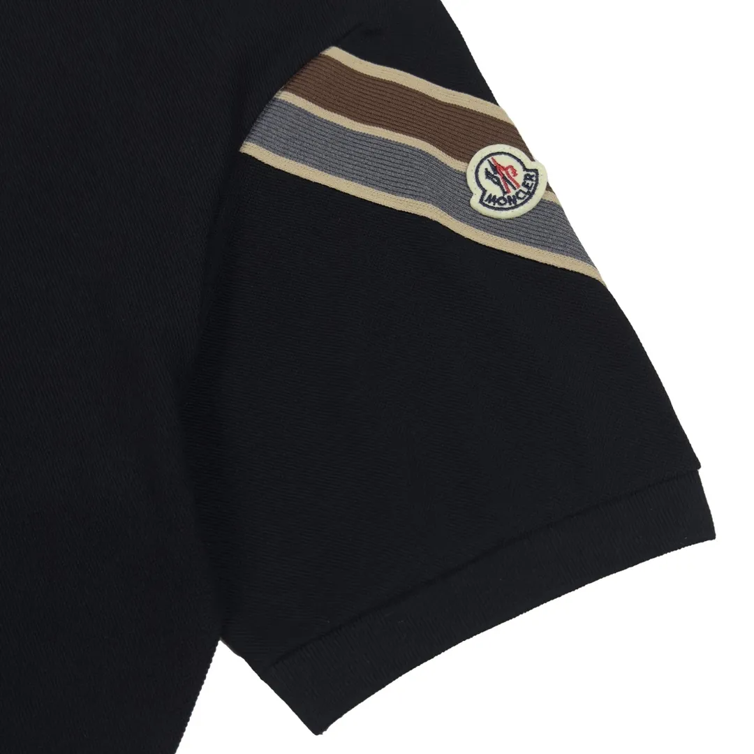P220 Moncler sleeves color block webbing lapel polo 3 colors size XS-L