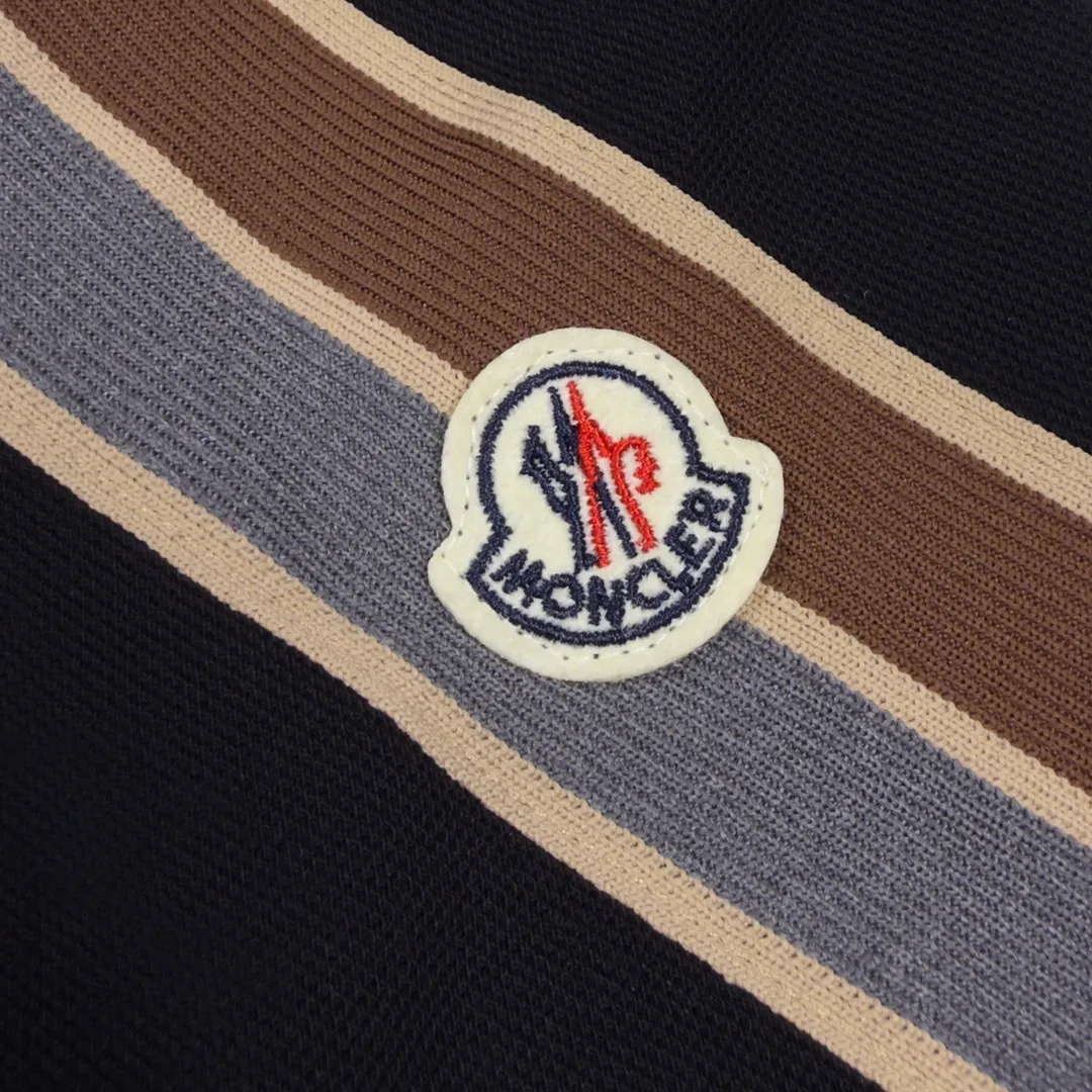 P220 Moncler sleeves color block webbing lapel polo 3 colors size XS-L