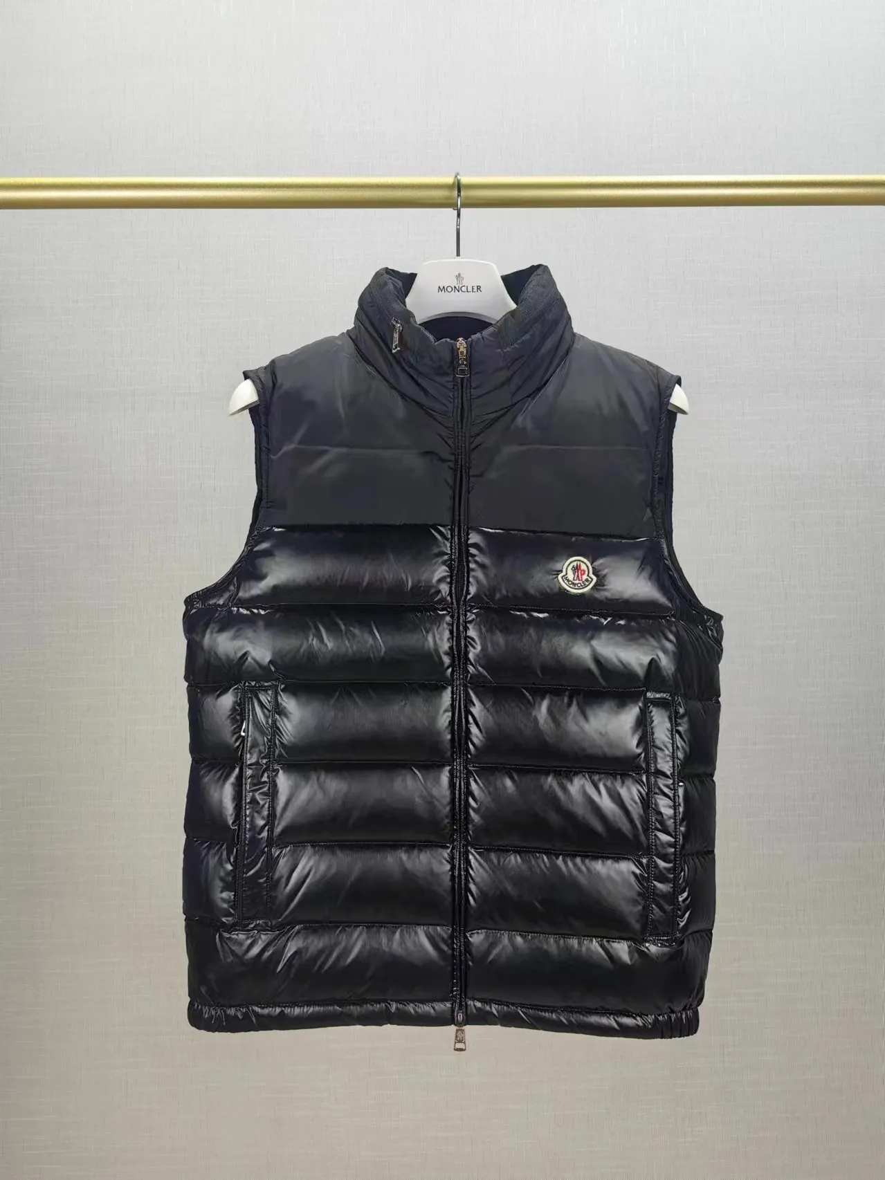 P720 #911# Domestic spot Moncler 24 new style men's black splicing down vest