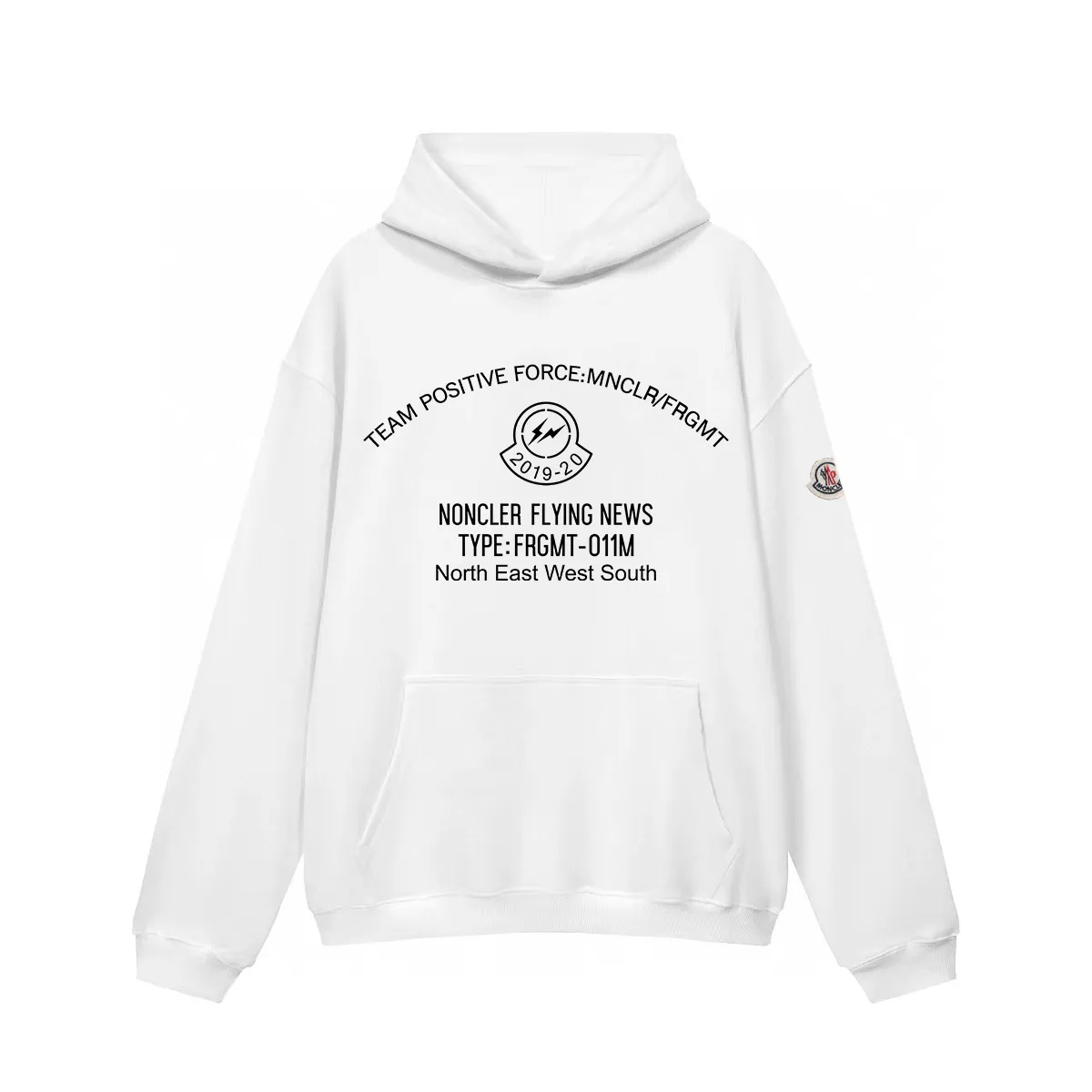 P270 Recommend with confidence, Moncler Mouth Mouth 480g Velvet Printed Hooded Sweatshirt Australian velvet fabric is soft and comfortable, does not shrink, does not deform, does not pill) Original customized accessories Collar label Wash mark Hang tag Packaging (perfect details) Color White Black Size XS-L - Copy (5)