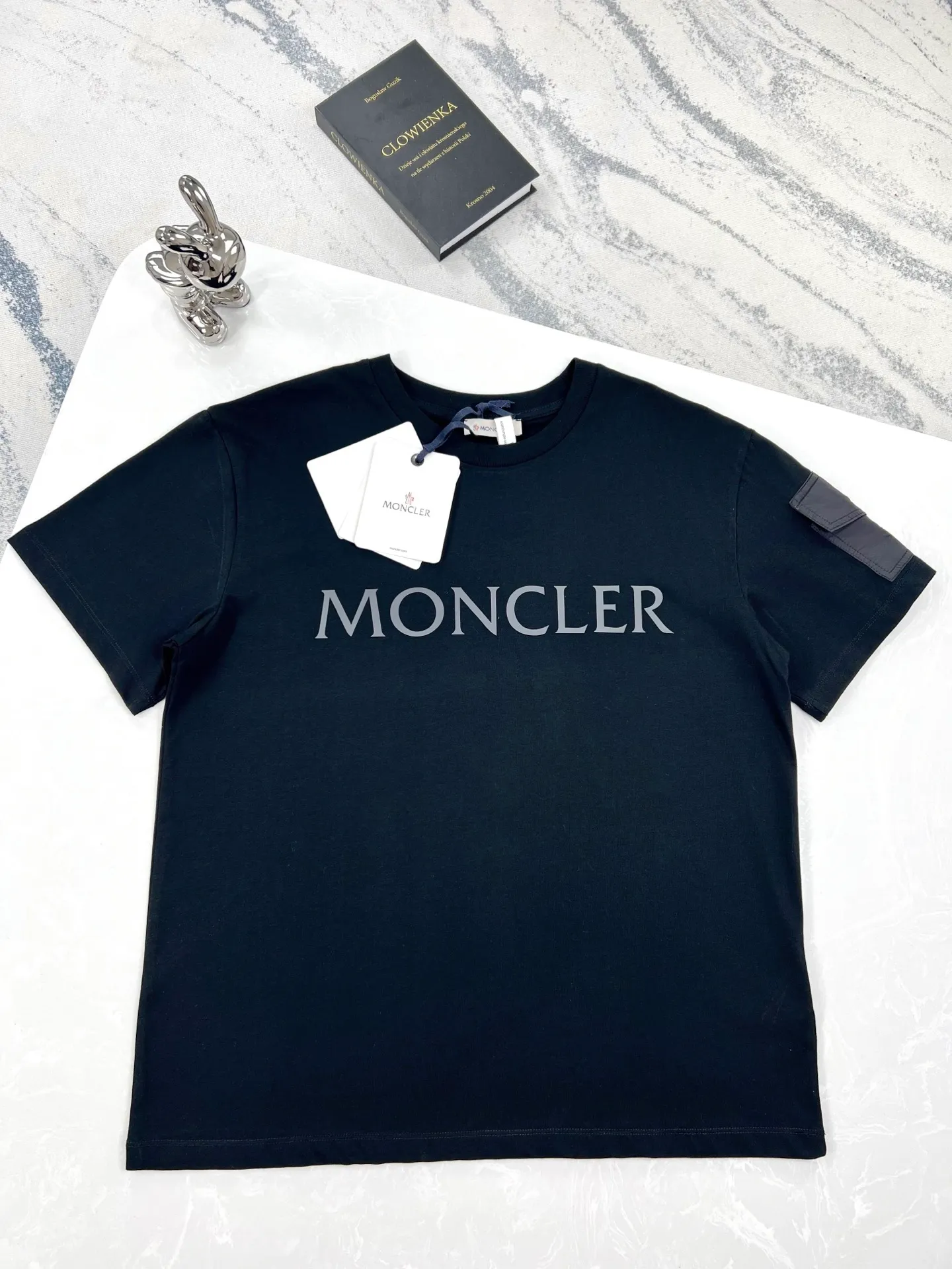 P160 (high version) Moncler-Mask-Logo patch pocket short-sleeved T-shirt Size:XS-L