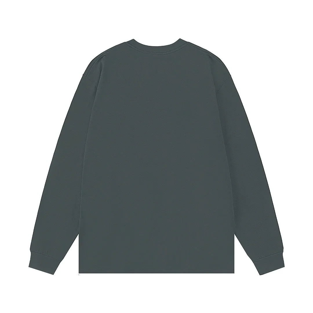 P170 Moncler 2025 new model, light luxury, cross printed letter logo, same style for men and women, long-sleeved T-shirt ·Customized 300g 100% double yarn pure cotton fabric ·Dyeing 32 count double-strand thread ·Collar label, hangtag, main mark and three labels complete Color: Gray Size: XS S M L