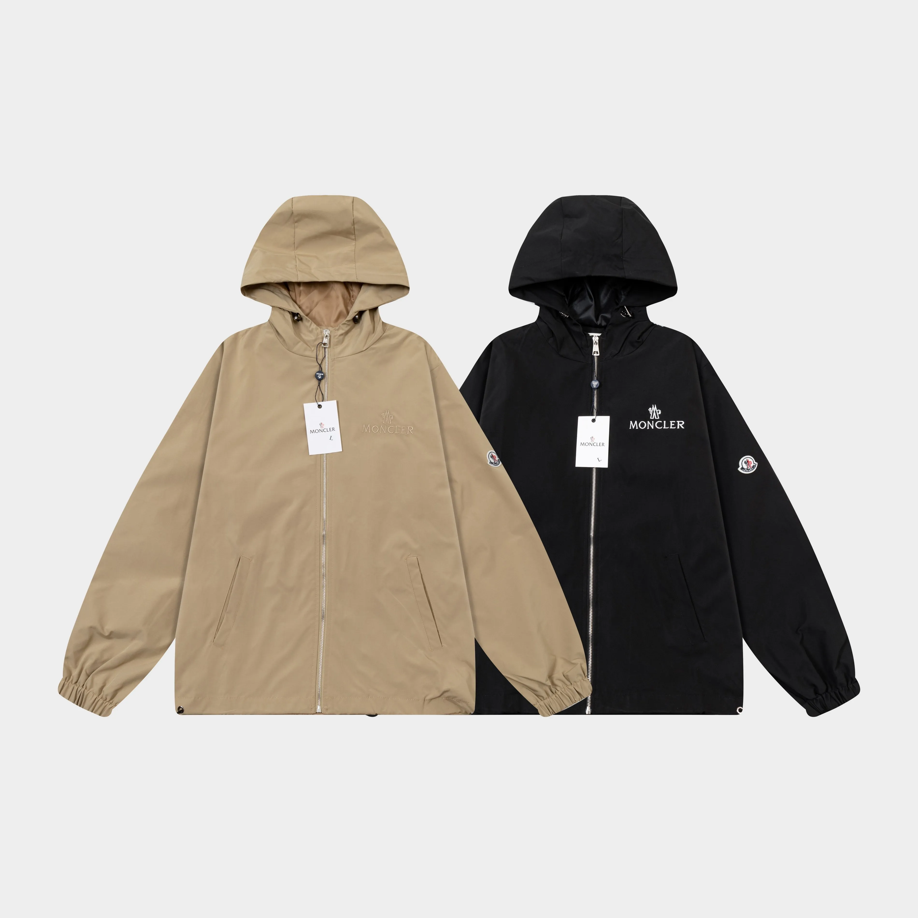 P320 2025 Mouthless MONCLER... New style for autumn and winter Hardware logo. High-quality hooded jacket. Mainly recommended version. Customized fabrics. Higher grade. High-density memory brushed lining. More fashionable and comfortable. High-standard customization. The upper body is very stylish. Classic and versatile. It can be matched with any fashion. The version is super good. It is recommended!  Color: Khaki Black Size: M-4XL