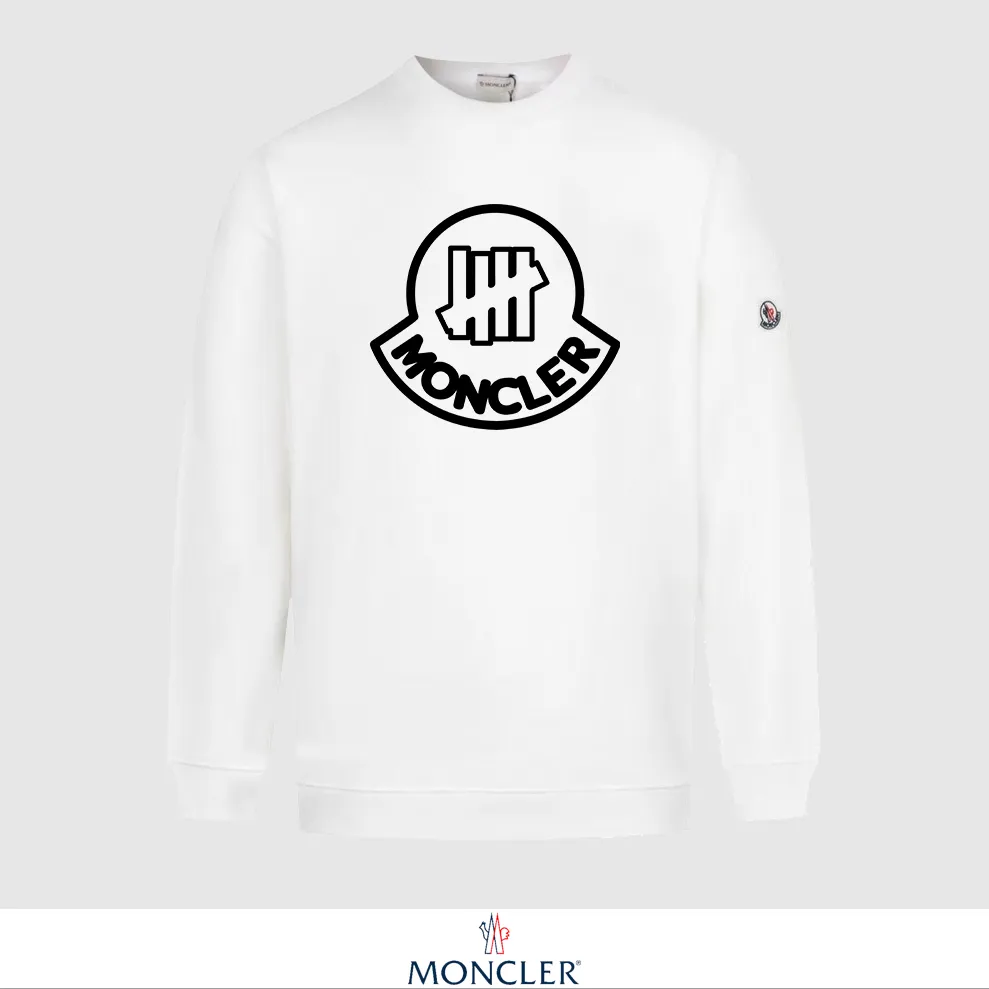 P240 Recommend the most popular Moncler masked 380g printed terry crew neck sweatshirt. Breathable pure cotton fabric. The texture is very soft and comfortable. No shrinkage, no deformation, no pilling). Original customized accessories. Collar label. Wash mark. Hang tag. Packaging (perfect details). Color: White. Black. Size: XS S M L.