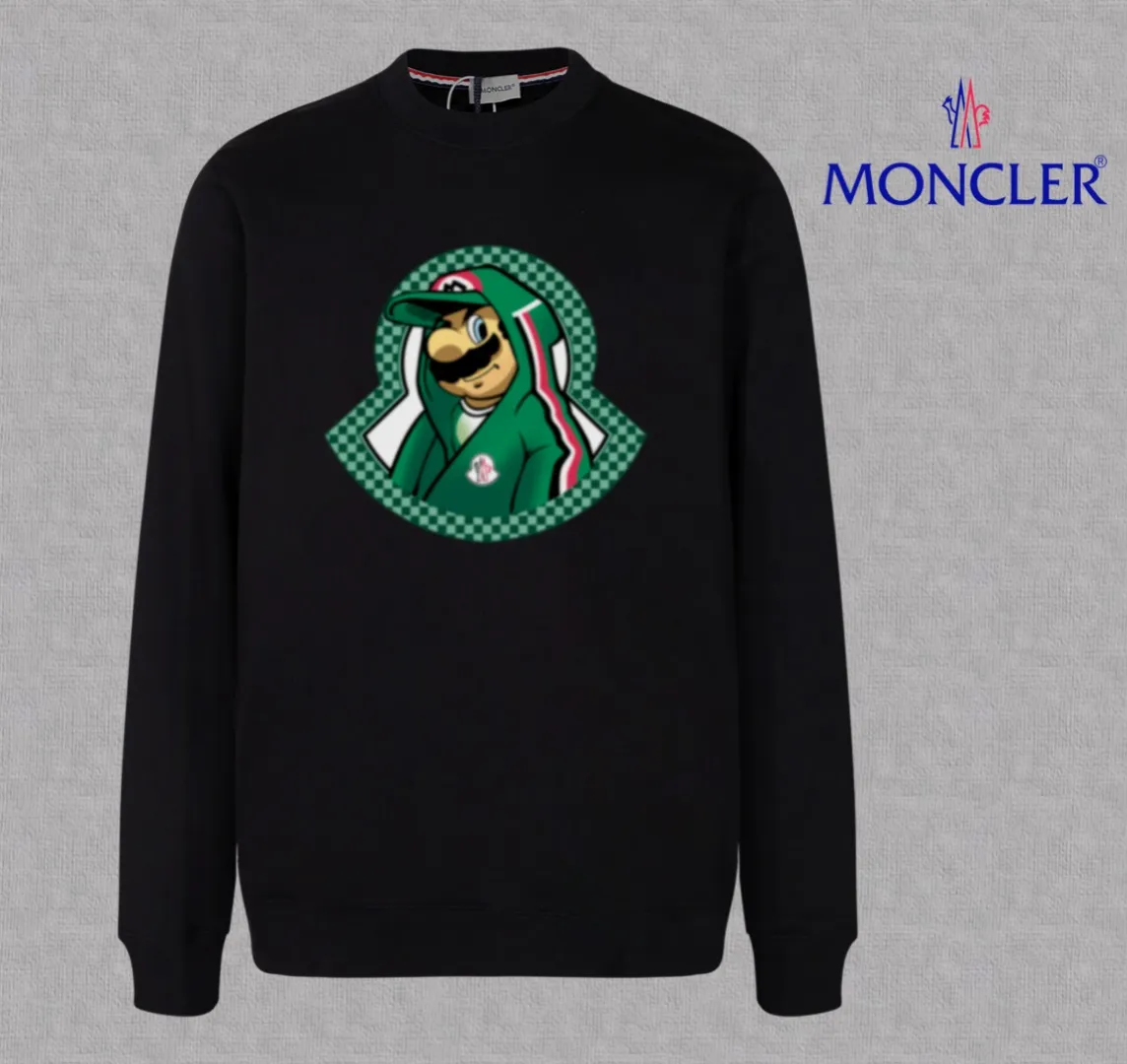 P210 High-version sweatshirt) [Long-term stock] 〖𝐌𝐎𝐍𝐂𝐋𝐄𝐑~Mask〗 Made of 440g heavy-weight fabric. It is different from the market currency. It can be matched with any variety and is properly handsome. 😎The whole dress is made of double waistcoats. The double waistcoats make the whole dress more three-dimensional. Not ordinary factories can do such fine work. 2025 Spring runway version of the T stage, on sale at the counter, round neck terry sweatshirt, high-end double-strand pure cotton, custom-made stretch ribs, dyed in the same vat, complete with three standards, matched with exquisite embroidered LOGO on the chest, simple and advanced, same style for men and women. Color: black, apricot, white, size: S M L XL 2XL