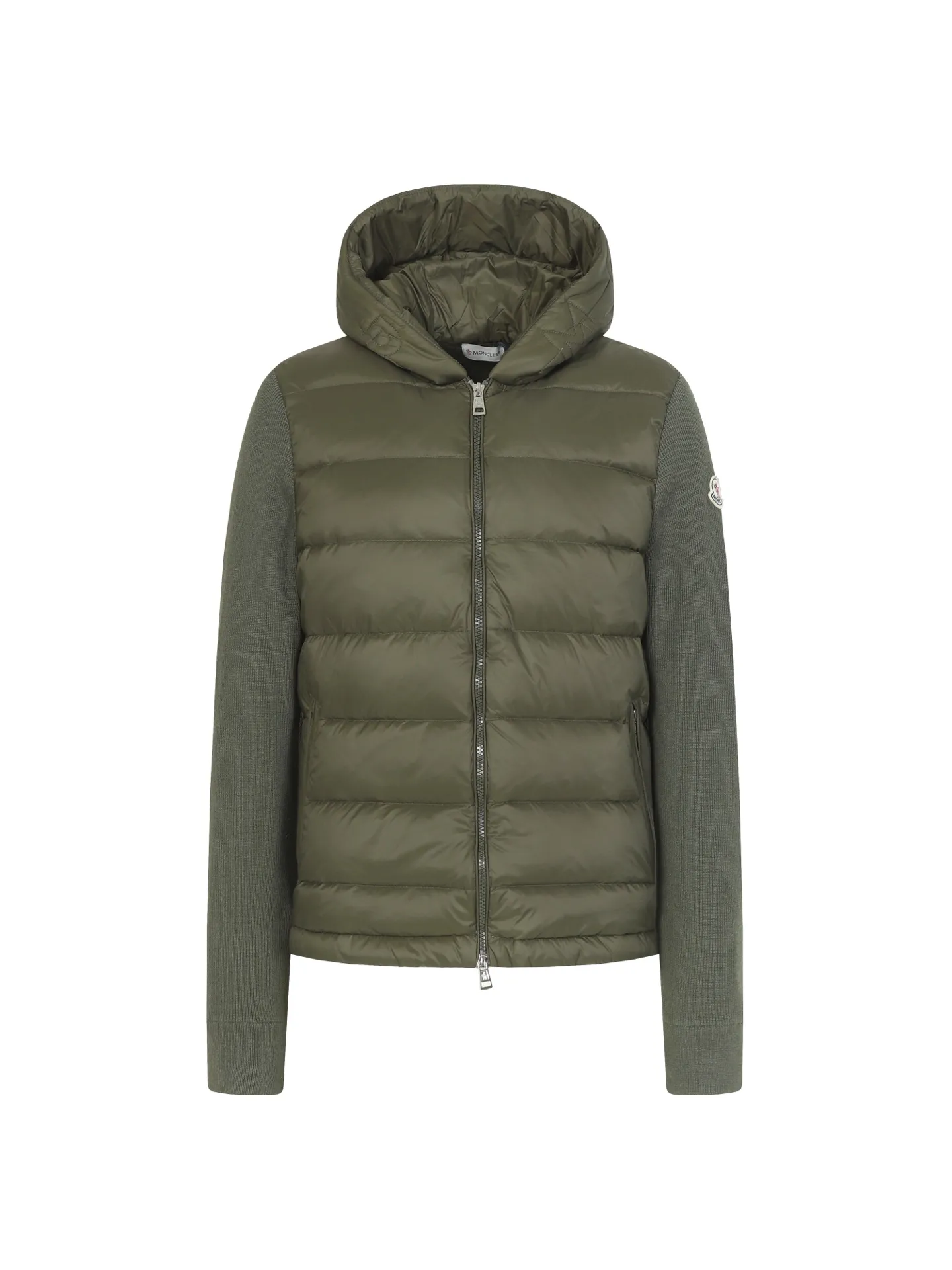 P680 MONCLER/Moncler autumn and winter men's padded wool zipper hooded letter knitted down jacket Made of wool Longue saison lining Longue saison front, filled with down Ribbed knit 12 needles Fine soft hood Zipper closure Pocket Logo quilting Logo patch Color: black/navy blue/green size: S/M/L/XL/XXL