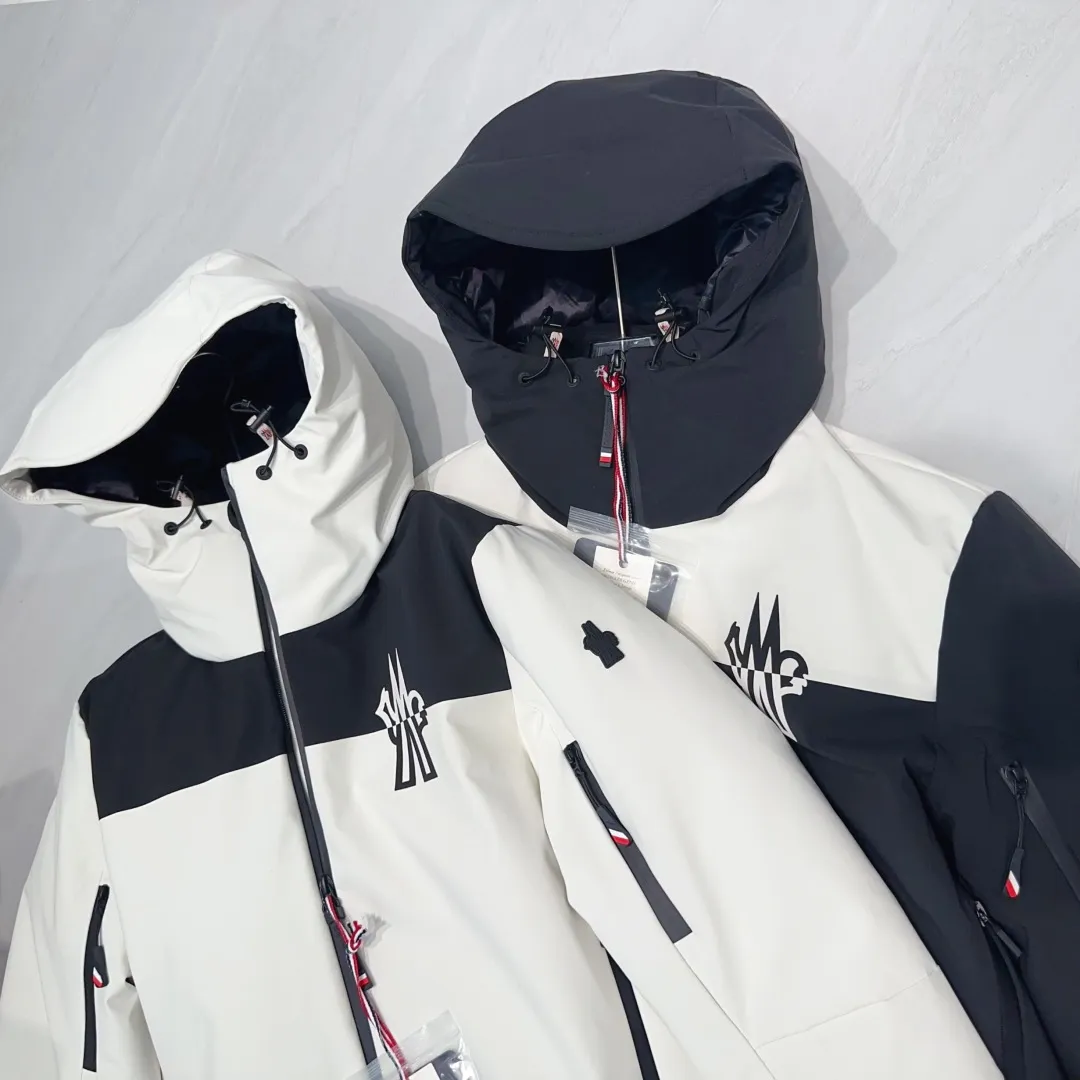 💰Men's 1560 💰Women's 750 Moncler 25 new style, outdoor series men's ski down jacket Color: Black White Size: 1234