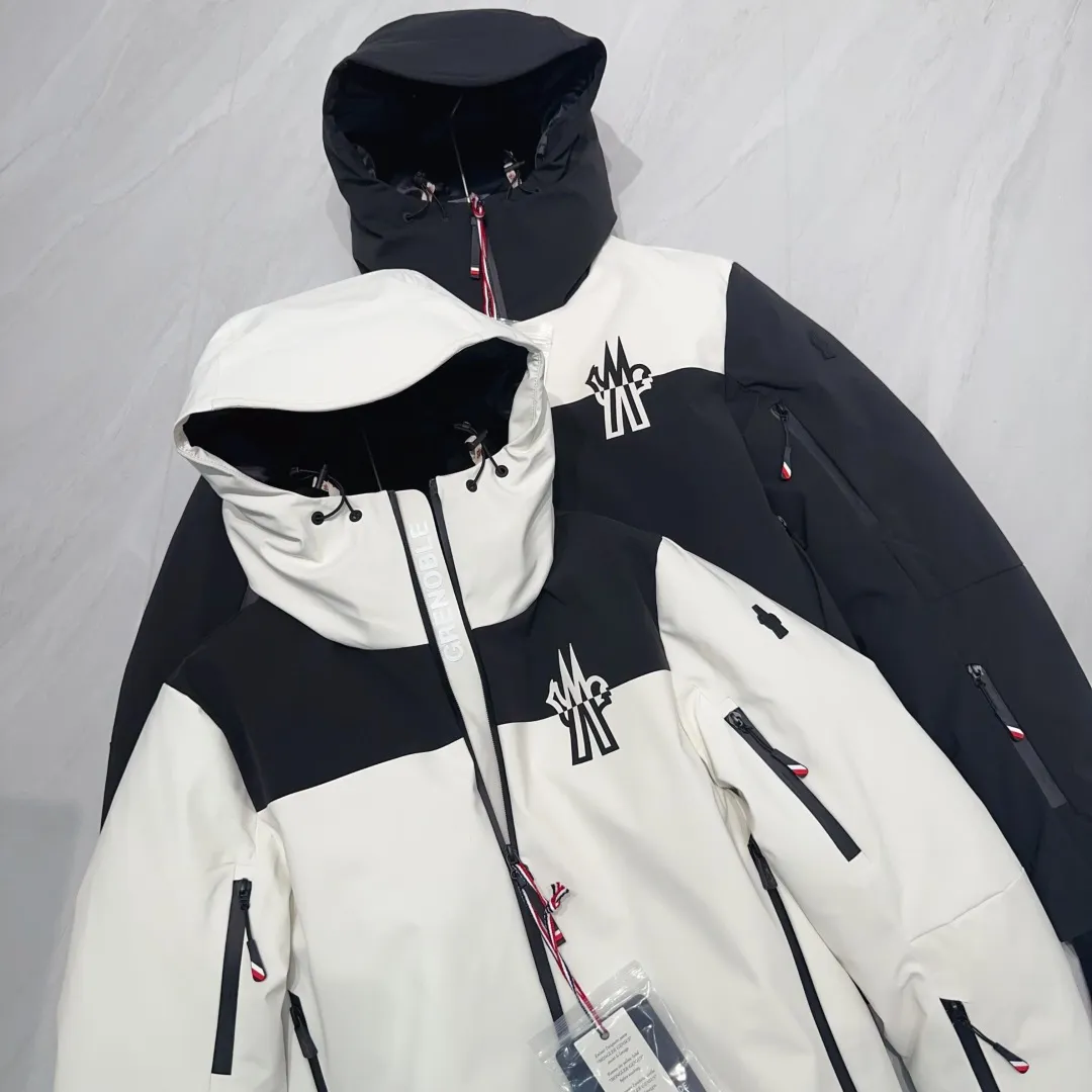 💰Men's 1560 💰Women's 750 Moncler 25 new style, outdoor series men's ski down jacket Color: Black White Size: 1234