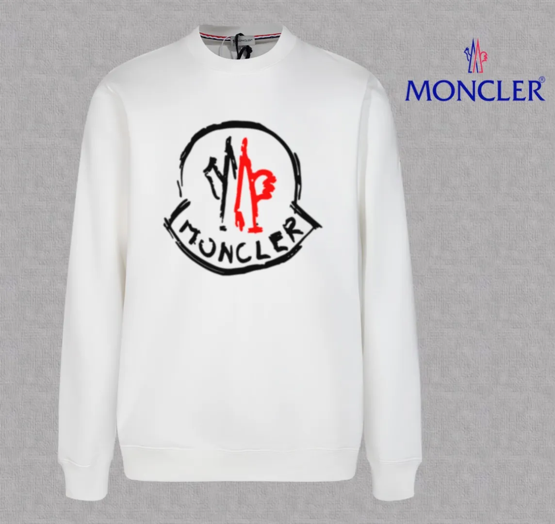 P210 High-version sweatshirt) [Long-term stock] 〖𝐌𝐎𝐍𝐂𝐋𝐄𝐑~Mask〗 Made of 440g heavy-weight fabric. It is different from the market currency. It can be matched with any variety and is properly handsome. 😎The whole dress is made of double waistcoats. The double waistcoats make the whole dress more three-dimensional. Not ordinary factories can do such fine work. 2025 Spring runway version of the T stage, on sale at the counter, round neck terry sweatshirt, high-end double-strand pure cotton, custom-made stretch ribs, dyed in the same vat, complete with three standards, matched with exquisite embroidered LOGO on the chest, simple and advanced, same style for men and women. Color: black, apricot, white, size: S M L XL 2XL