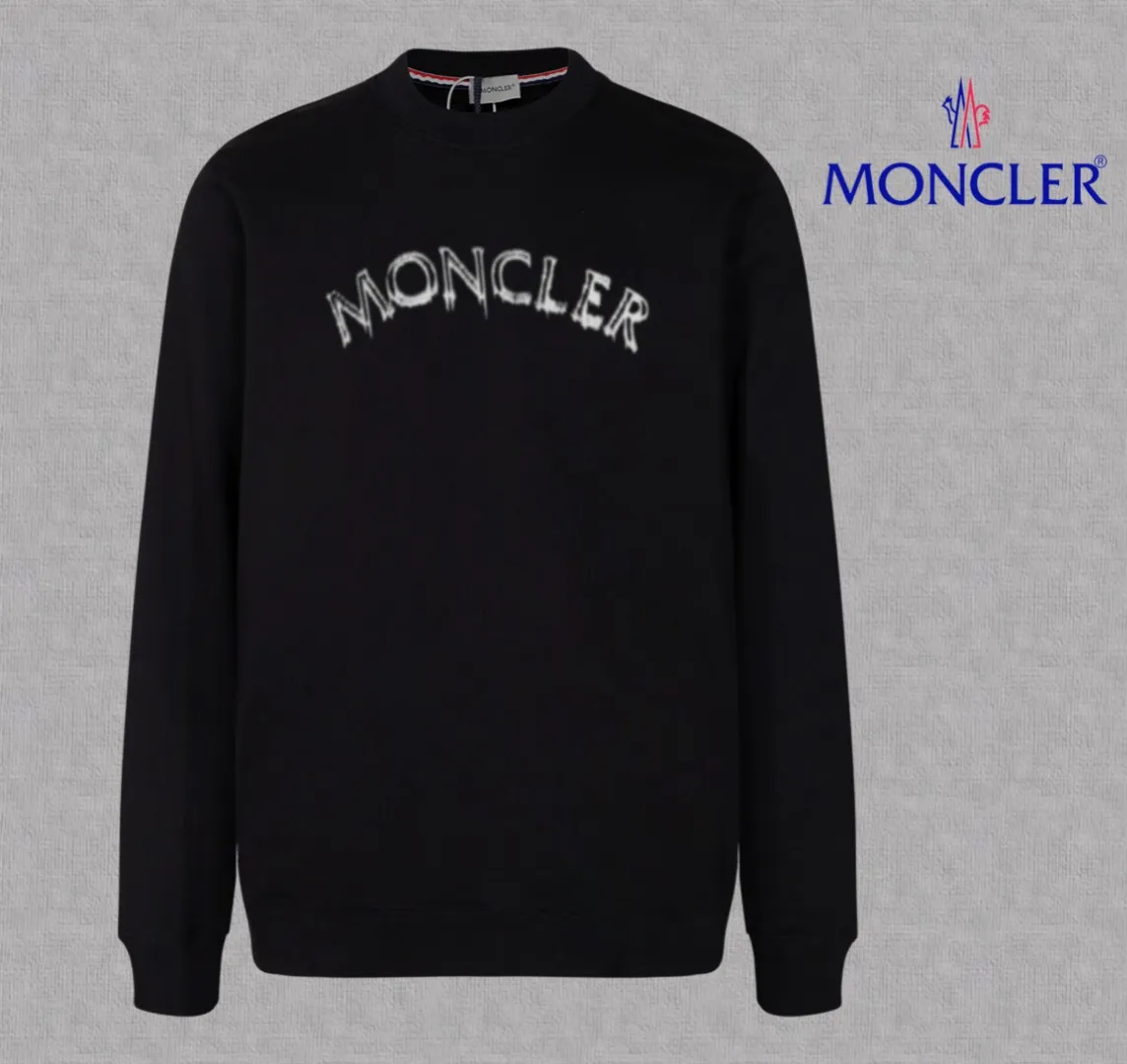P210 High-version sweatshirt) [Long-term stock] 〖𝐌𝐎𝐍𝐂𝐋𝐄𝐑~Mask〗 Made of 440g heavy-weight fabric. It is different from the market currency. It can be matched with any variety and is properly handsome. 😎The whole dress is made of double waistcoats. The double waistcoats make the whole dress more three-dimensional. Not ordinary factories can do such fine work. 2025 Spring runway version of the T stage, on sale at the counter, round neck terry sweatshirt, high-end double-strand pure cotton, custom-made stretch ribs, dyed in the same vat, complete with three standards, matched with exquisite embroidered LOGO on the chest, simple and advanced, same style for men and women. Color: black, apricot, white, size: S M L XL 2XL