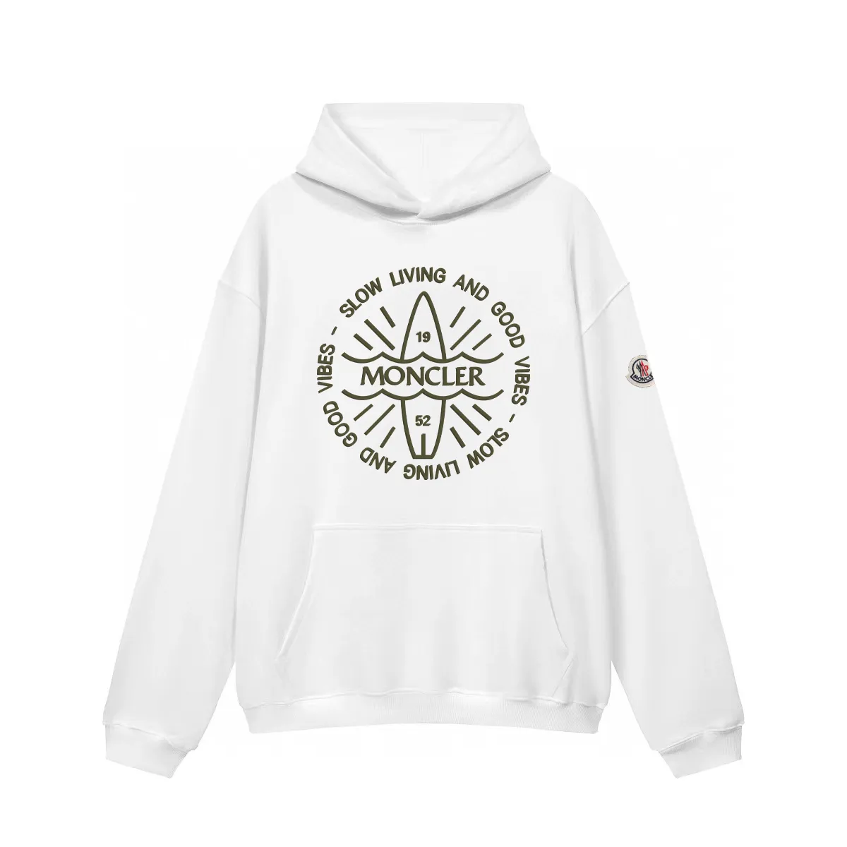 P270 Recommended model that will not be sold off the shelves, Moncler Mouth Mouth 480g velvet printed hooded sweatshirt, Australian velvet fabric is soft and comfortable, does not shrink, does not deform, does not pill) Original customized accessories Collar label Wash mark Hang tag Packaging (perfect details) Color White Black Size XS-L - Copy (69) - Copy - Copy
