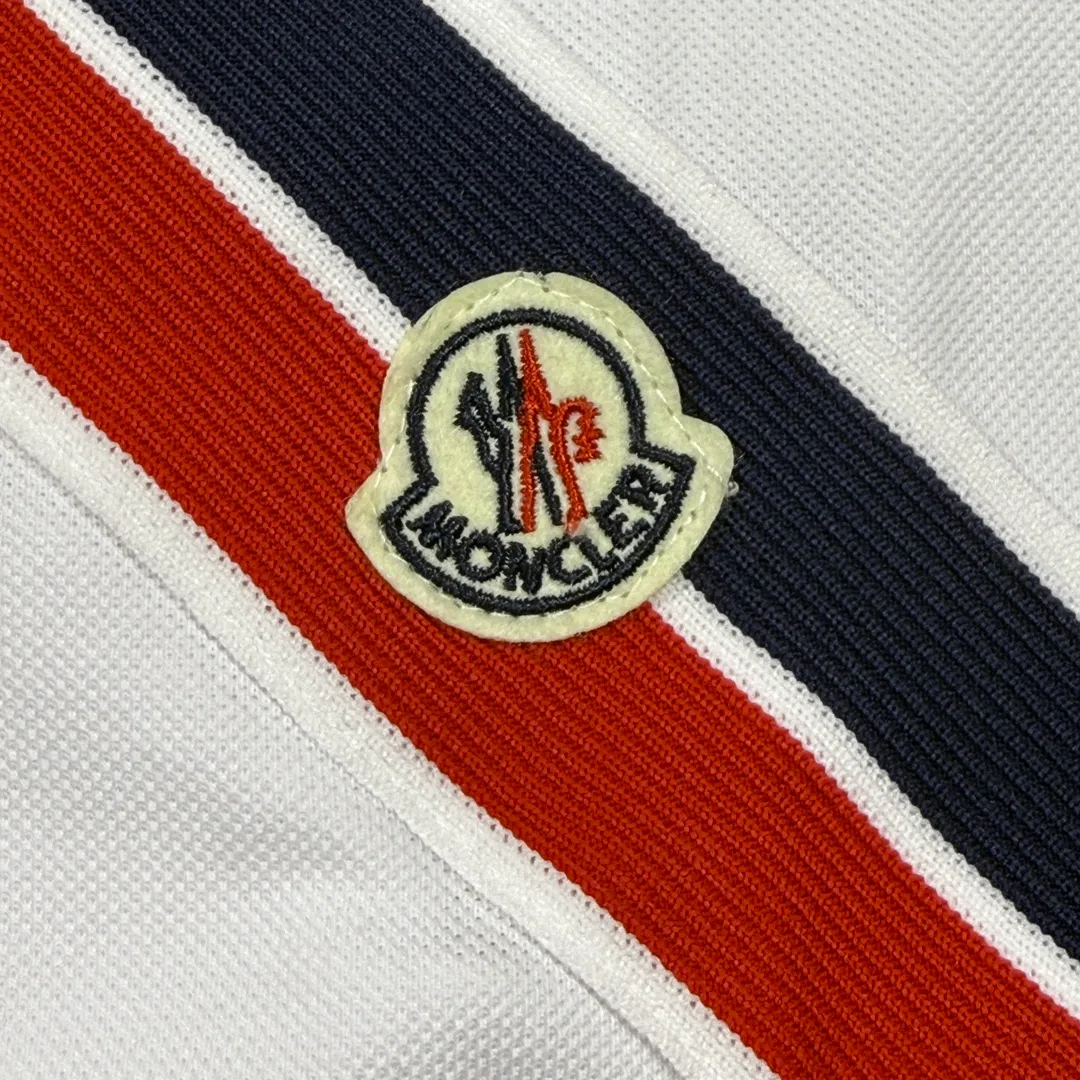 P220 Moncler sleeves color block webbing lapel polo 3 colors size XS-L