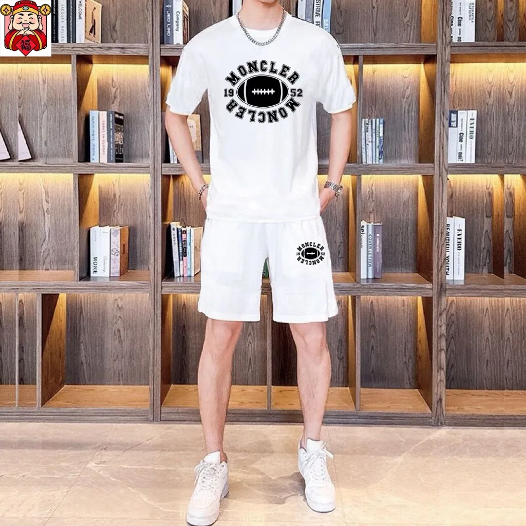P290 Brand [MONCLER] 2025 new men’s short-sleeved shorts suit! Synchronous sales on the official website! High-end version on the market! It feels delicate and soft! Make you more comfortable to wear! The draped silhouette is awesome! Size: M-5XL (please state your height and weight when placing an order)