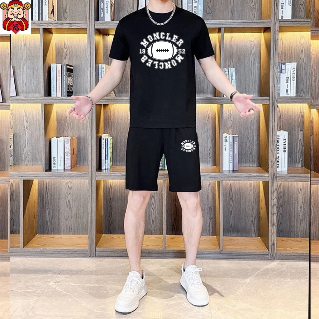 P290 Brand [MONCLER] 2025 new men’s short-sleeved shorts suit! Synchronous sales on the official website! High-end version on the market! It feels delicate and soft! Make you more comfortable to wear! The draped silhouette is awesome! Size: M-5XL (please state your height and weight when placing an order)