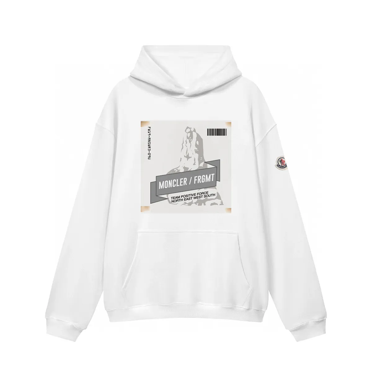 P270 Recommended with confidence, Moncler Mouth Mouth 480g Velvet Printed Hooded Sweatshirt Australian velvet fabric is soft and comfortable, does not shrink, does not deform, does not pill) Original customized accessories Collar label Wash mark Hang tag Packaging (perfect details) Color White Black Size XS-L - Copy (17)