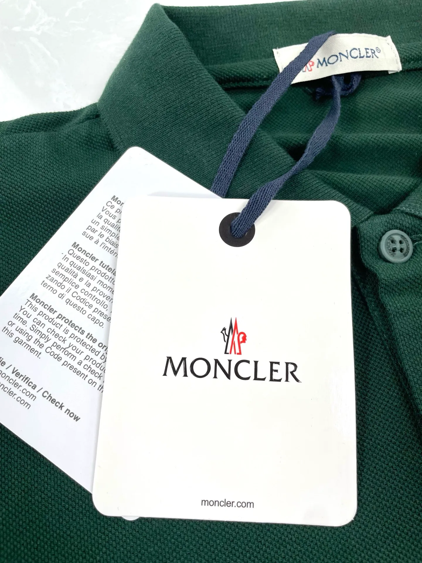 P190 (high version) Moncler-muzzle-25ss new cotton pique polo shirt short-sleeved Size:XS-L