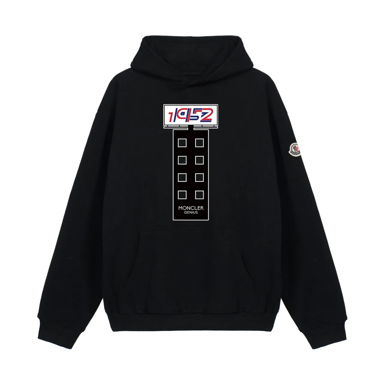 P270 Recommend with confidence, Moncler Mouth Cover 480g Velvet Printed Hooded Sweatshirt Australian velvet fabric is soft and comfortable, does not shrink, does not deform, does not pill) Original customized accessories Collar label Wash mark Hang tag Packaging (perfect details) Color White Black Size XS-L - Copy (10)