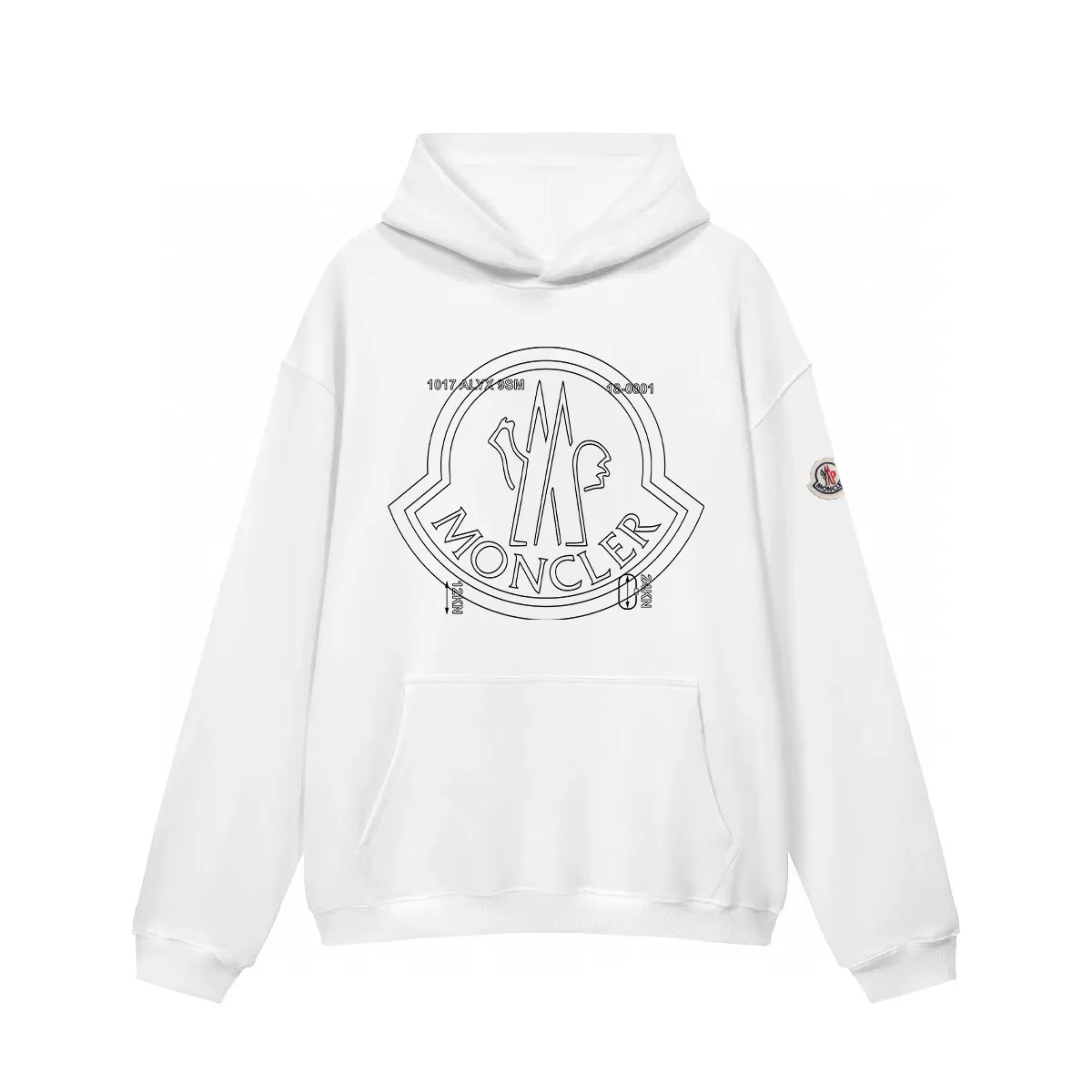 P270 Recommended with confidence, Moncler Mouth Mouth 480g Velvet Printed Hooded Sweatshirt, Australian velvet fabric is soft and comfortable, does not shrink, does not deform, does not pill) Original customized accessories Collar label Wash mark Hang tag Packaging (perfect details) Color White Black Size XS-L - Copy (15)