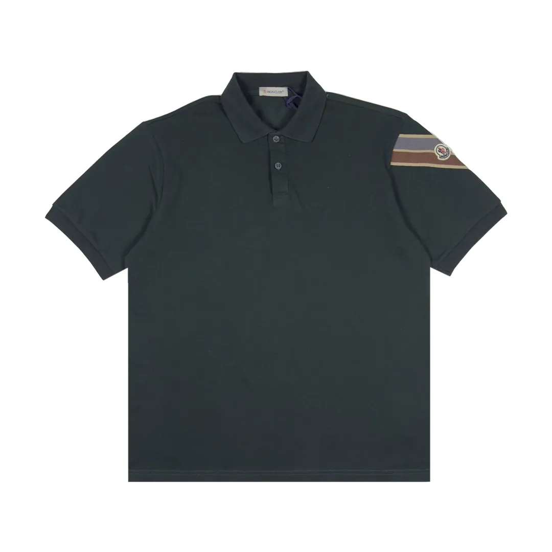 P220 Moncler sleeves color block webbing lapel polo 3 colors size XS-L