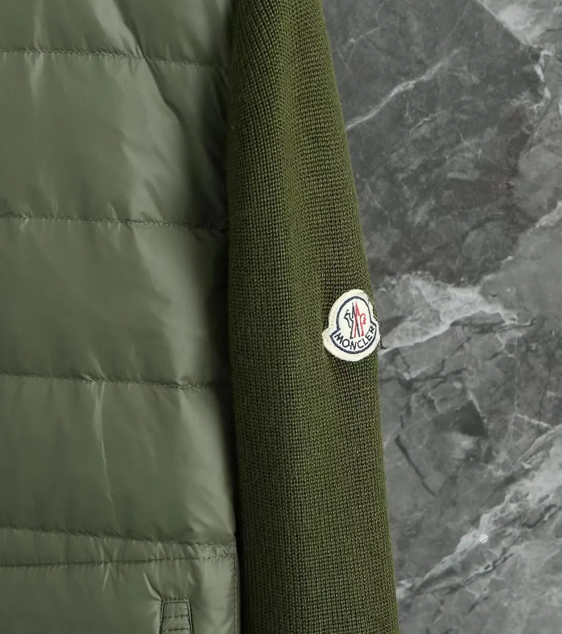 P700 9020# Spot Moncler Moncler 25 new men's wool knitted stitching stand-up collar thin down jacket