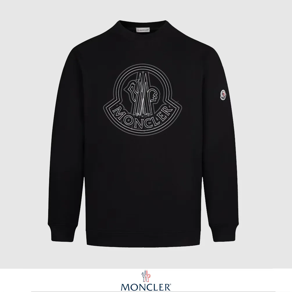 P240 Recommend the most popular Moncler masked 380g printed terry crew neck sweatshirt. Breathable pure cotton fabric. The texture is very soft and comfortable. No shrinkage, no deformation, no pilling). Original customized accessories. Collar label. Wash mark. Hang tag. Packaging (perfect details). Color: White. Black. Size: XS S M L.