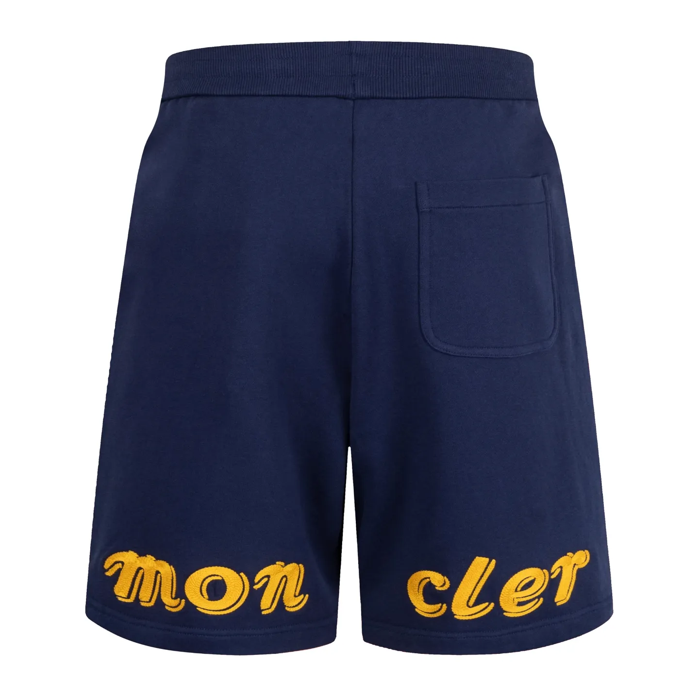 P300 [Exclusive supply] Moncler Mouthless Three-Party Joint Shorts (Navy Blue) The fabric is made of single-sided fish-scale fabric woven with cotton as the base. The front is a smooth knitted surface, and the skin-contacting surface is formed into three-dimensional terry through the floating knitting technology of the knitting machine, which increases the fluffiness and has a delicate touch. The terry structure absorbs a large amount of water and evaporates quickly, so it is not easy to loosen and deform after repeated washing. The letters LOGO are embroidered on the back panel using 16,000 needles + 18,000 needles on the embroidery machine. The double-axis linear guide drives the embroidery frame, and the frame moving accuracy can reach 0.01mm/P, ensuring precise positioning of the embroidery pattern. By actively interfering with the shrinkage potential of cotton fibers, the fabric is able to transition from changeable to stable, improving dimensional stability while being less prone to deformation and wrinkles. Size:S-M-L-XL