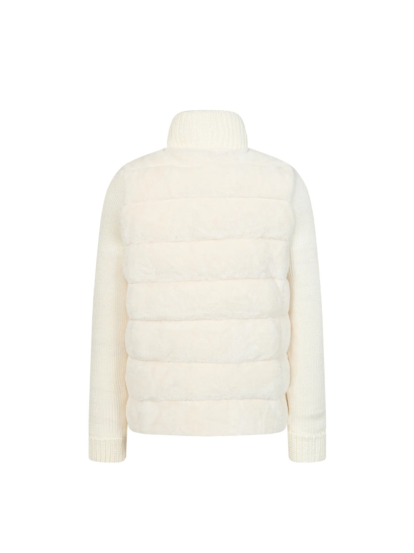 P640 Women's Style] Moncler/Moncler Women's Teddy Teddy Velvet Splicing Knitted Cardigan This cardigan is made of wool and teddy velvet style fabrics, providing a soft and comfortable wearing experience. Midweight knitted piece with down-filled front and back that can easily be worn as a outer layer in warmer weather. Color: white/pink/grey Size: SML