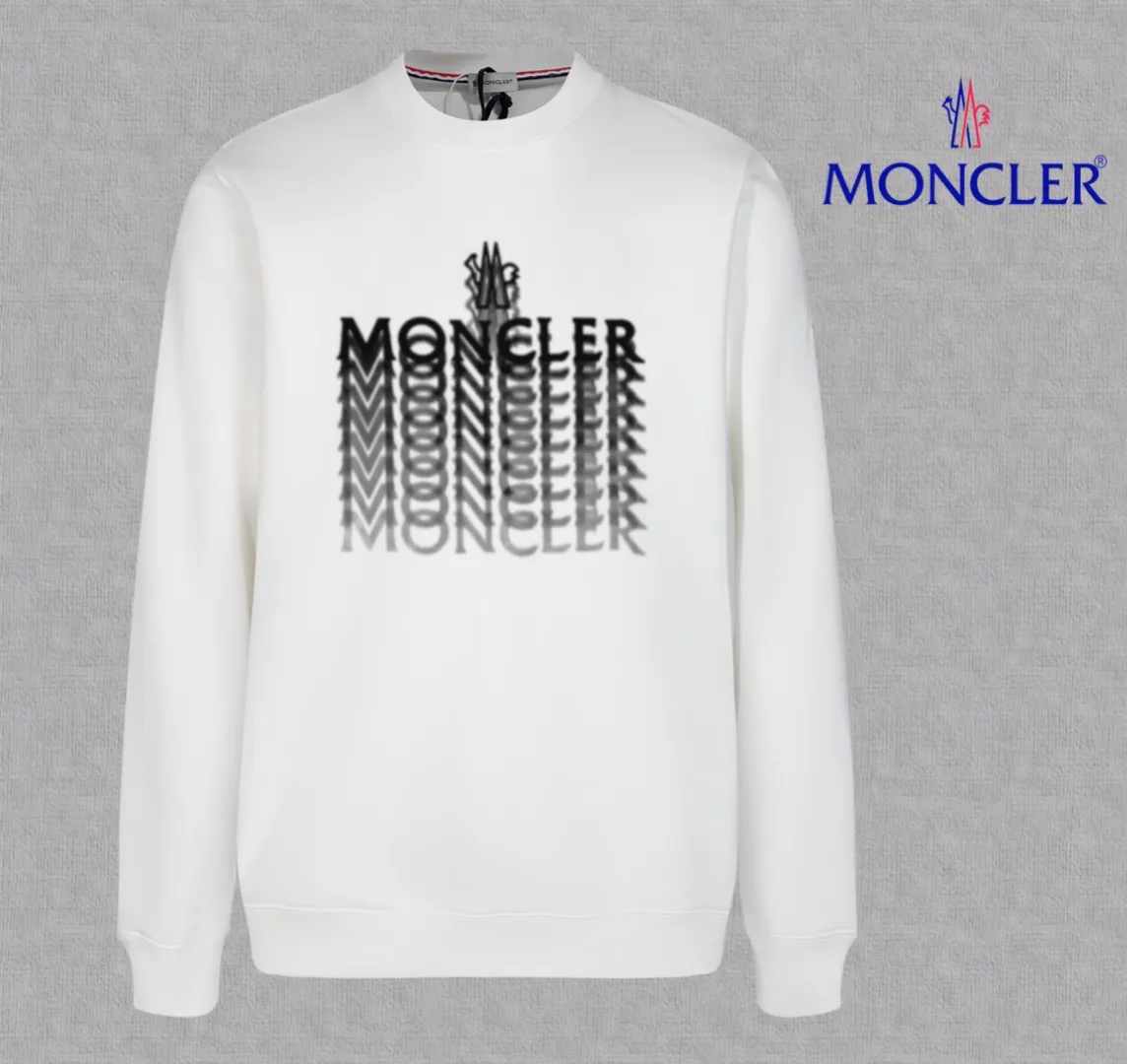 P210 High-version sweatshirt) [Long-term stock] 〖𝐌𝐎𝐍𝐂𝐋𝐄𝐑~Mask〗 Made of 440g heavy-weight fabric. It is different from the market currency. It can be matched with any variety and is properly handsome. 😎The whole dress is made of double waistcoats. The double waistcoats make the whole dress more three-dimensional. Not ordinary factories can do such fine work. 2025 Spring runway version of the T stage, on sale at the counter, round neck terry sweatshirt, high-end double-strand pure cotton, custom-made stretch ribs, dyed in the same vat, complete with three standards, matched with exquisite embroidered LOGO on the chest, simple and advanced, same style for men and women. Color: black, apricot, white, size: S M L XL 2XL