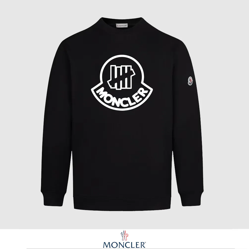 P240 Recommend the most popular Moncler masked 380g printed terry crew neck sweatshirt. Breathable pure cotton fabric. The texture is very soft and comfortable. No shrinkage, no deformation, no pilling). Original customized accessories. Collar label. Wash mark. Hang tag. Packaging (perfect details). Color: White. Black. Size: XS S M L.