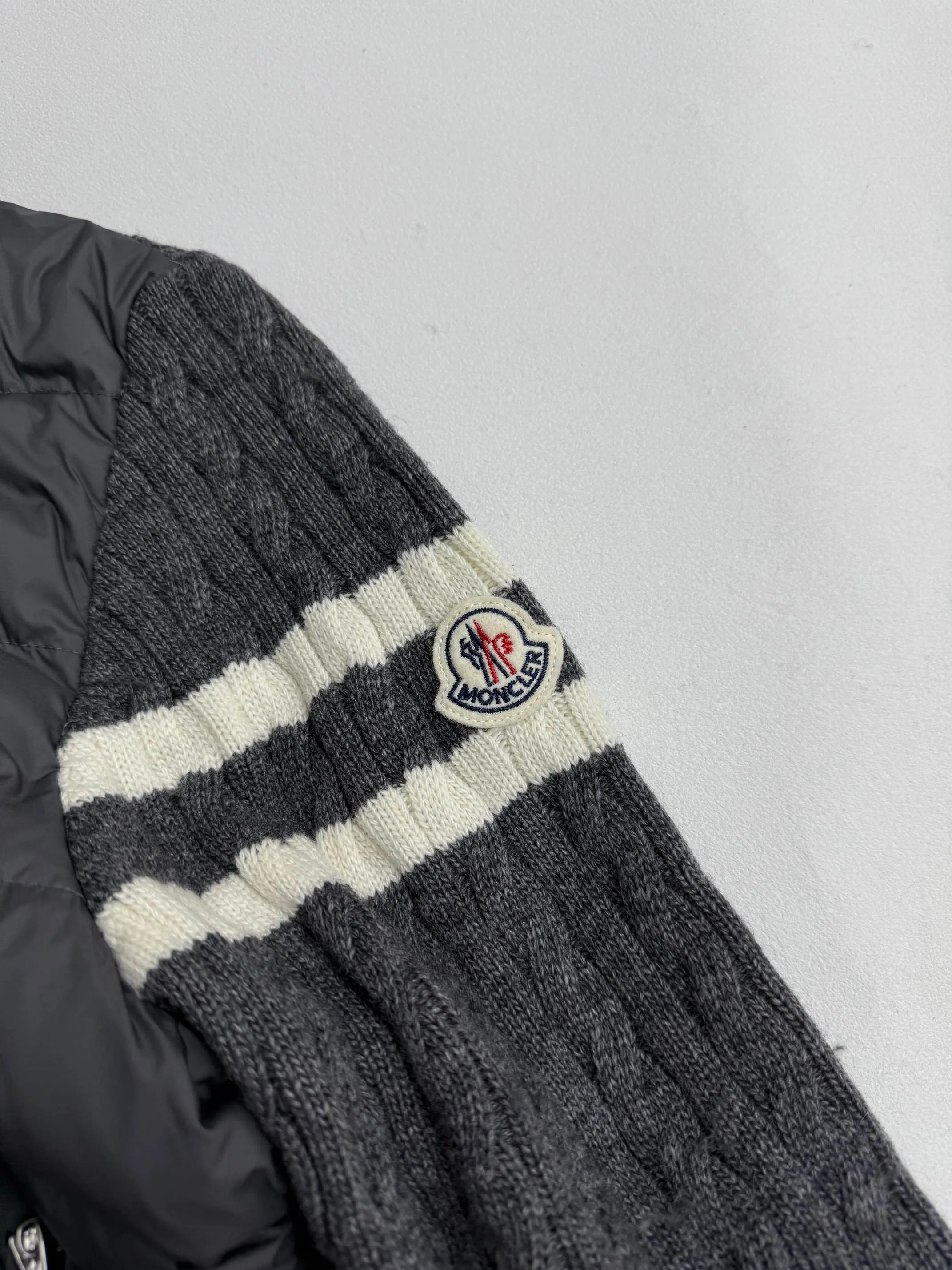 P810 Moncler masked Padded striped wool splicing down jacket 1/2/3/4