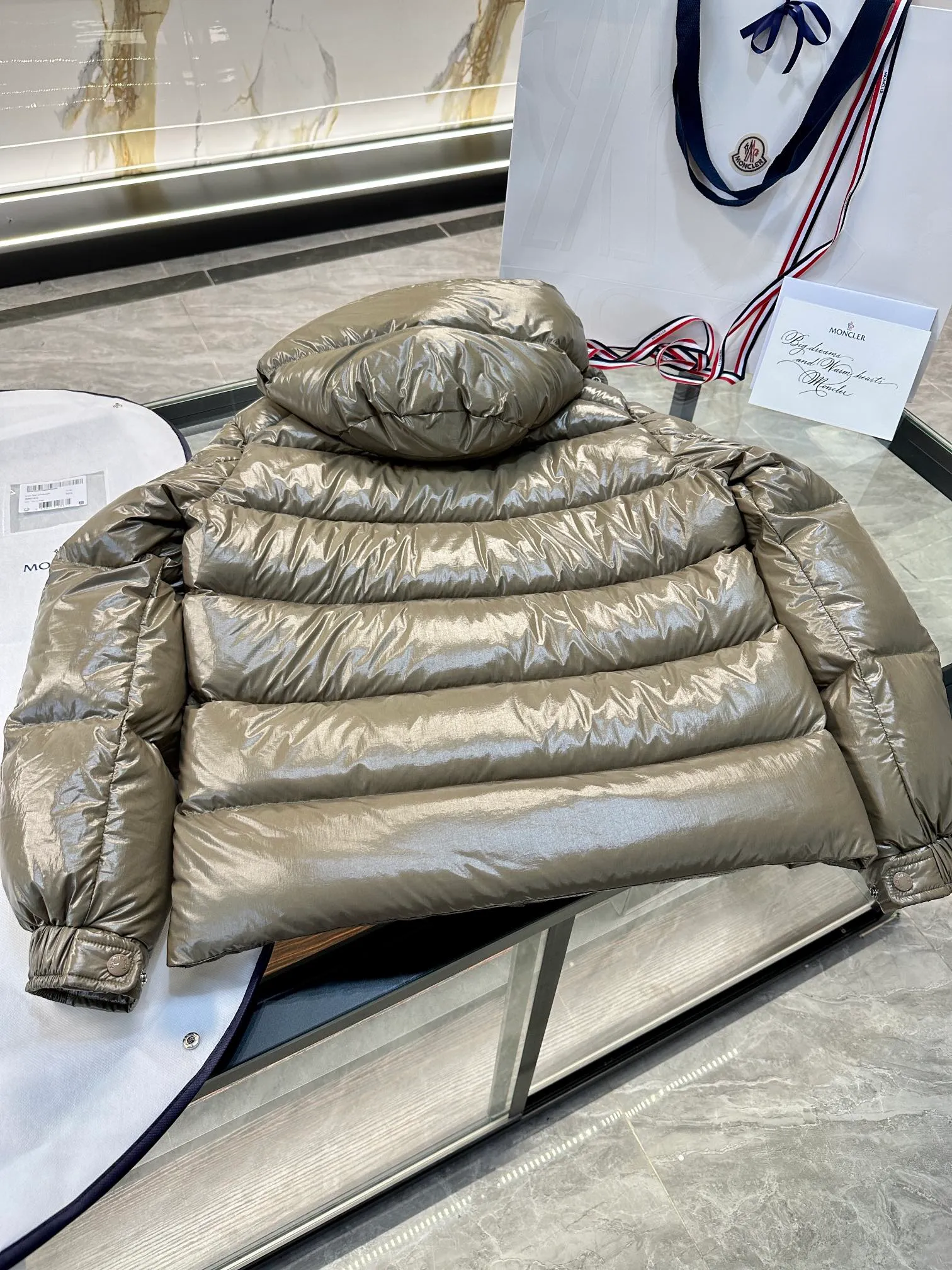 P760 Moncler Maya 70 winter short down jacket. Duck down filled version. More details in real shots.