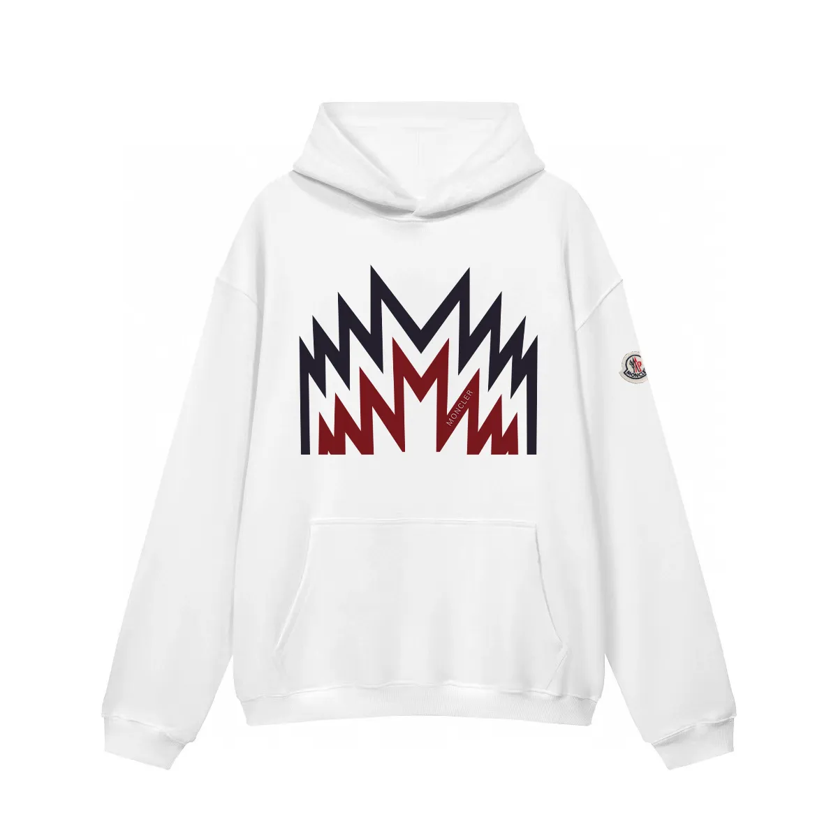 P270 Recommended with confidence, Moncler Mouth Mouth 480g Velvet Printed Hooded Sweatshirt Australian velvet fabric is soft and comfortable, does not shrink, does not deform, does not pill) Original customized accessories Collar label Wash mark Hang tag Packaging (perfect details) Color White Black Size XS-L - Copy (28) - Copy