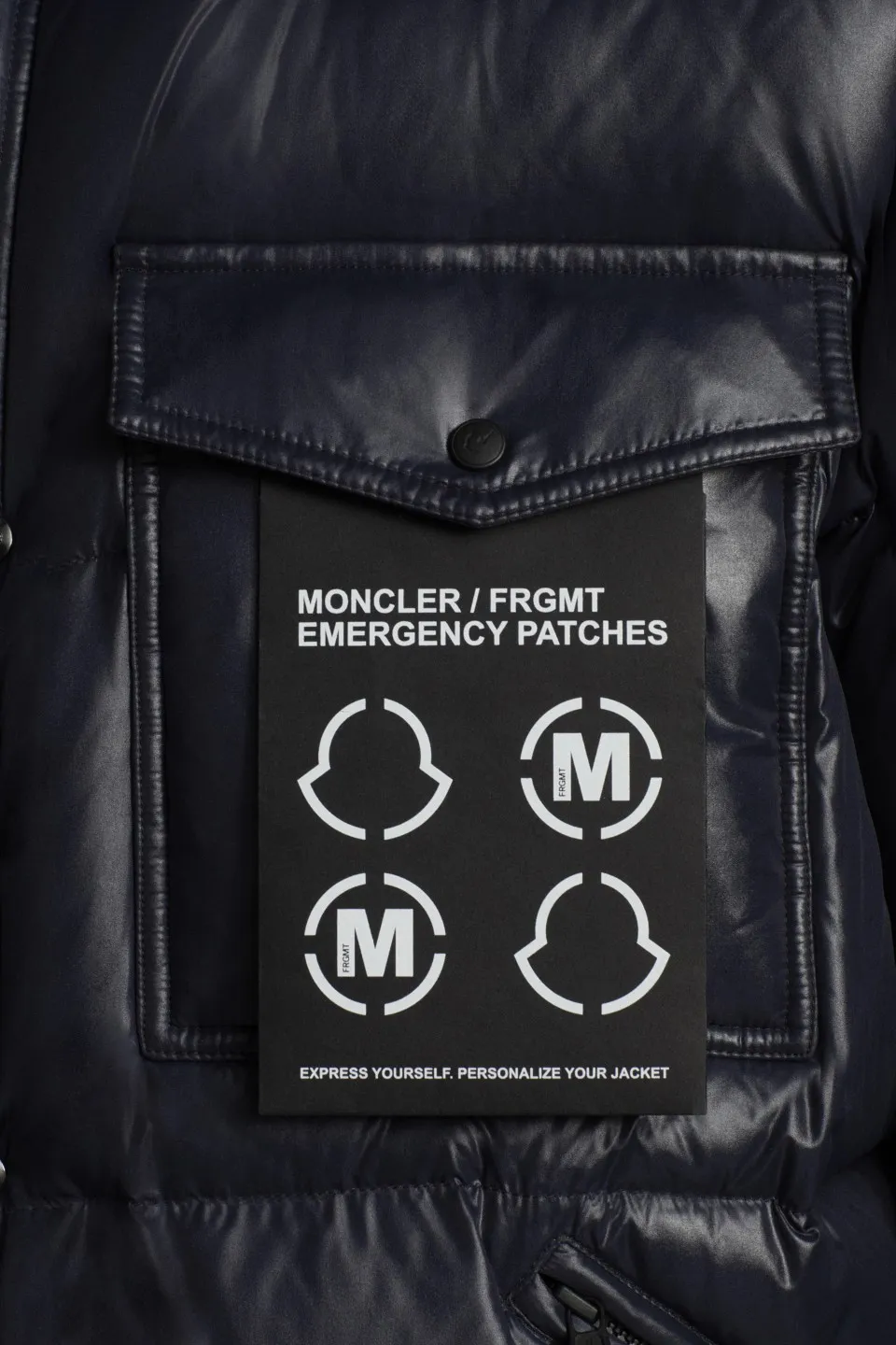 The P740 muzzled #Anthemyx men's jacket is made of shiny patented nylon and is a boutique #046 model from the 7 Moncler Frgmt Hiroshi Fujiwara collection.