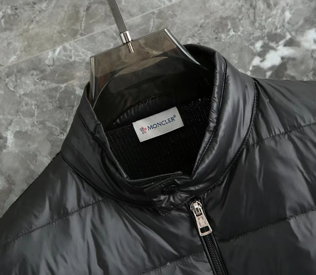 P700 9020# Spot Moncler Moncler 25 new men's wool knitted stitching stand-up collar thin down jacket