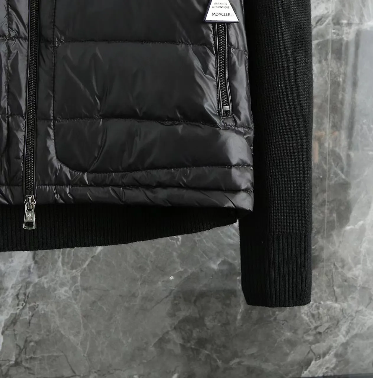 P700 9020# Spot Moncler Moncler 25 new men's wool knitted stitching stand-up collar thin down jacket