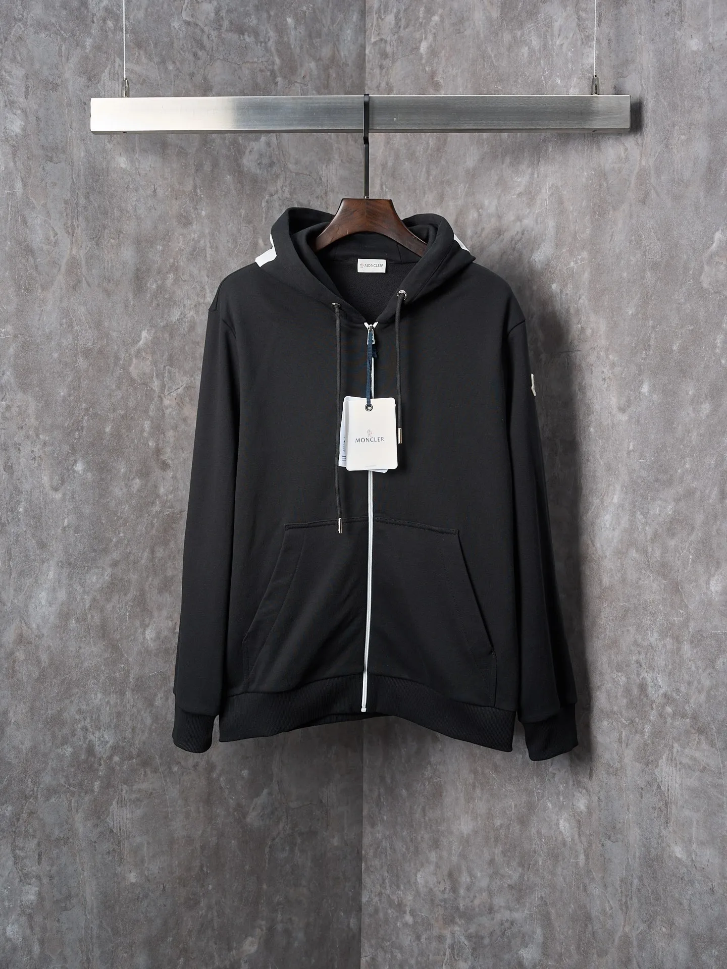 P490 Actual hanging auction] MONCLER/Mask printed logo cotton zipper hooded sweatshirt jacket [Ready stock] S M L XL